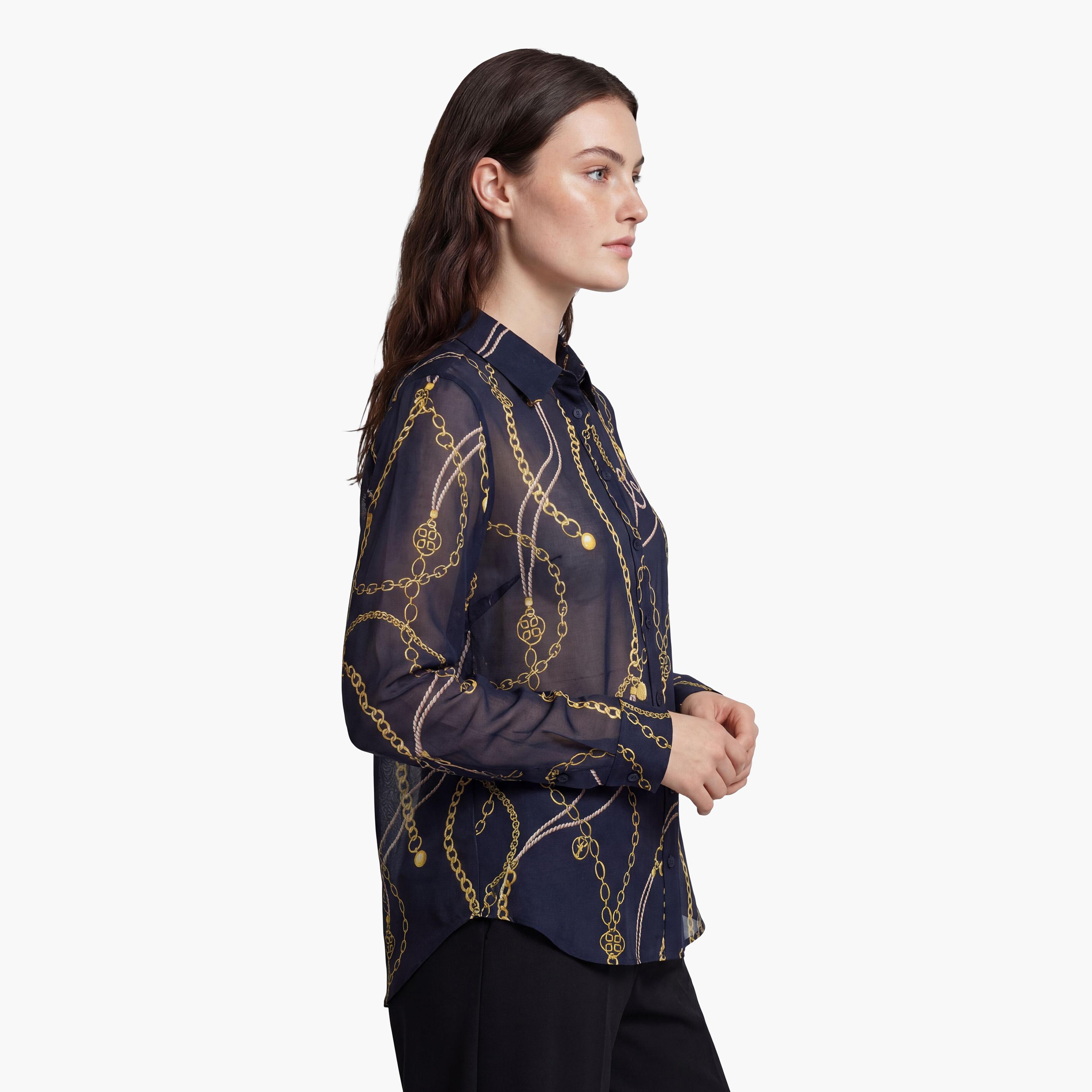 قميص نسائي بأكمام طويلة وقصة "ريجيولار فيت" مطبوع وياقة "سبريد" من جانت-women-clothing-shirtsandblouses-shirts-image-3