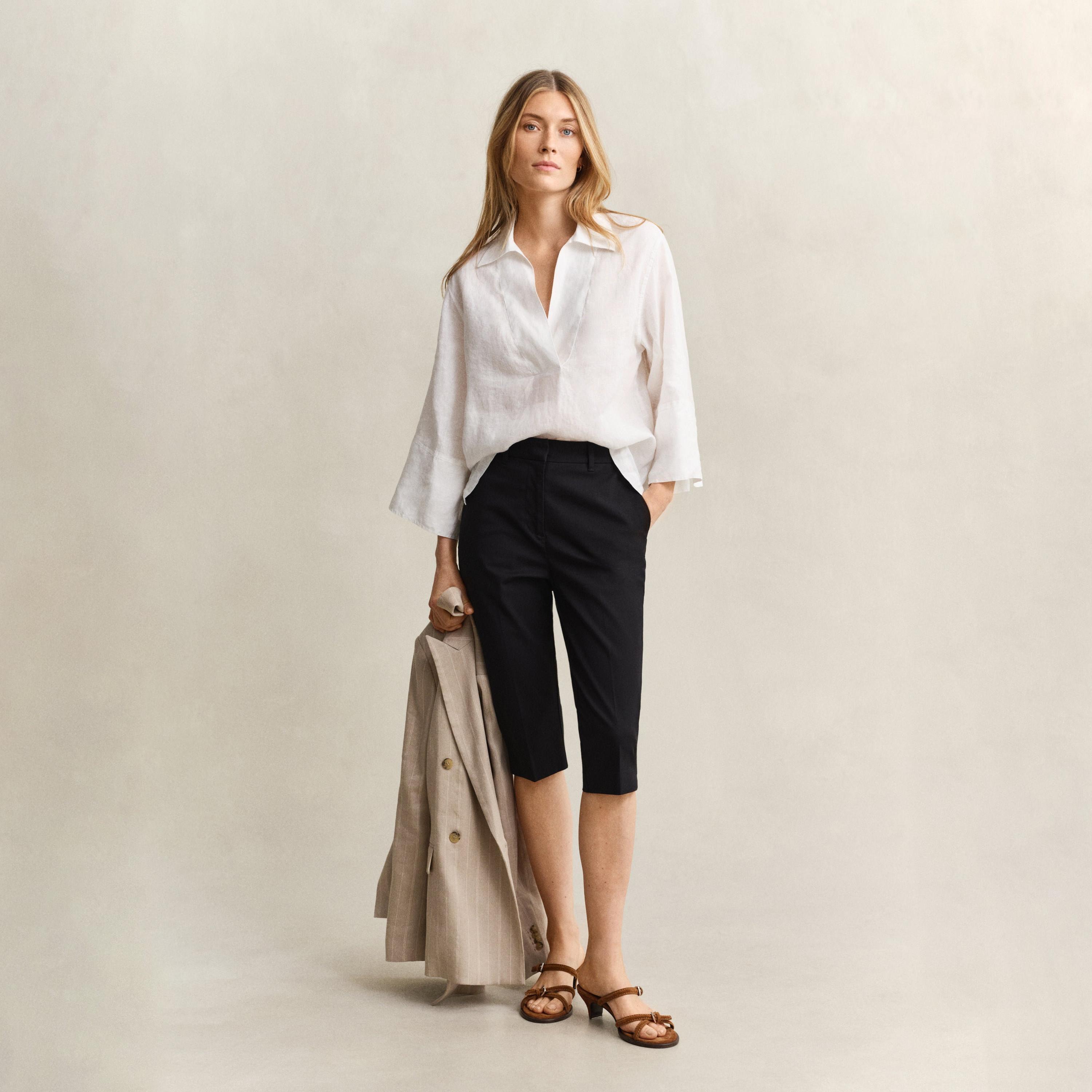 Gant White Linen Collared Women's Top-women-clothing-shirtsandblouses-blouses-image-3