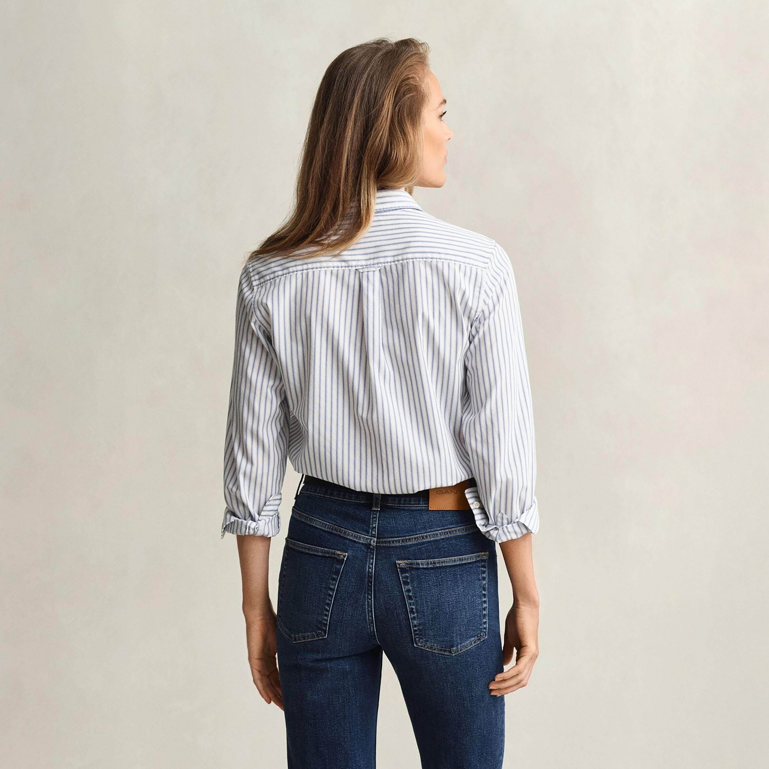 قميص نسائي بقصة عادية ومخطط بياقة مدببة وأكمام طويلة من غانت-women-clothing-shirtsandblouses-shirts-image-4