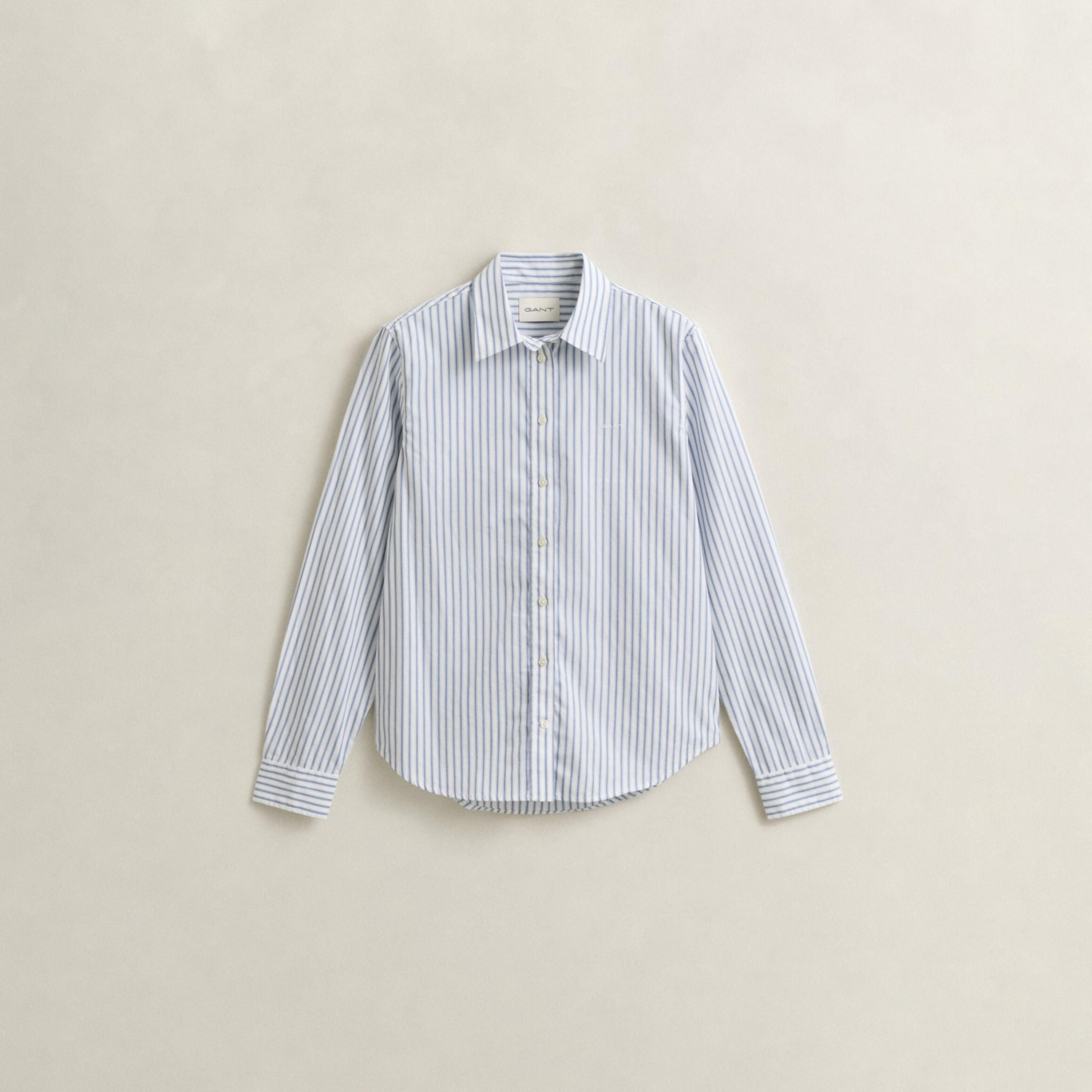 قميص نسائي بقصة عادية ومخطط بياقة مدببة وأكمام طويلة من غانت-women-clothing-shirtsandblouses-shirts-image-5