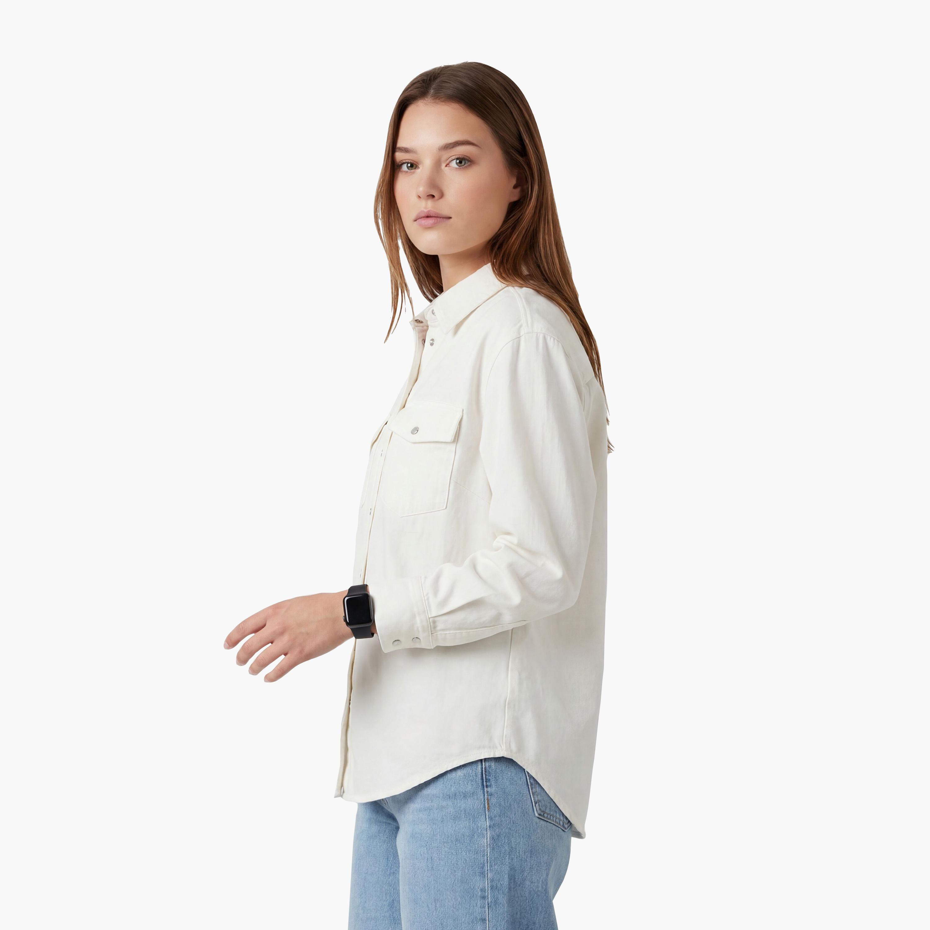 Gant Relaxed Fit Plain Spread Collar Long Sleeves Women's Shirt-women-clothing-shirtsandblouses-shirts-image-3