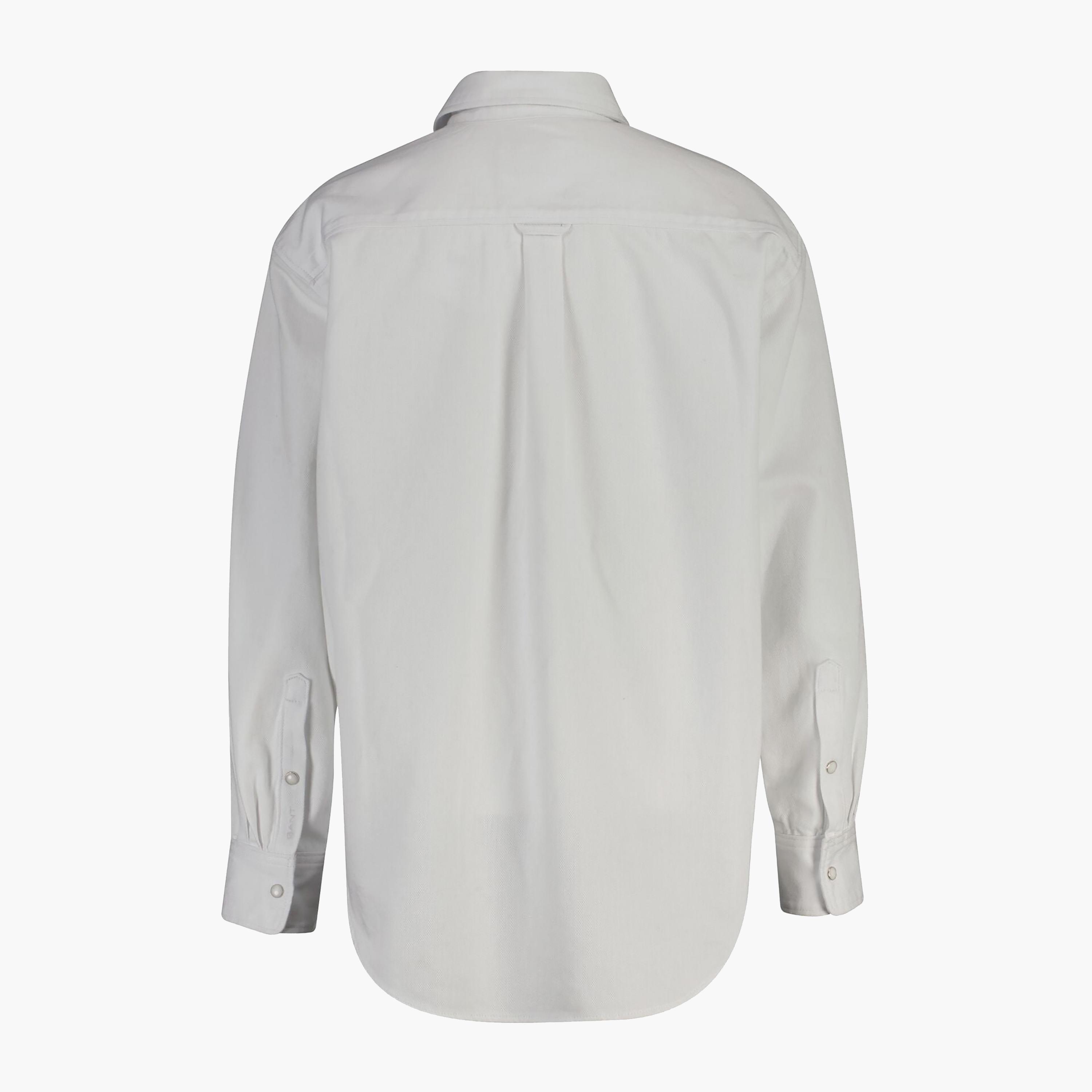 Gant Relaxed Fit Plain Spread Collar Long Sleeves Women's Shirt-women-clothing-shirtsandblouses-shirts-image-6