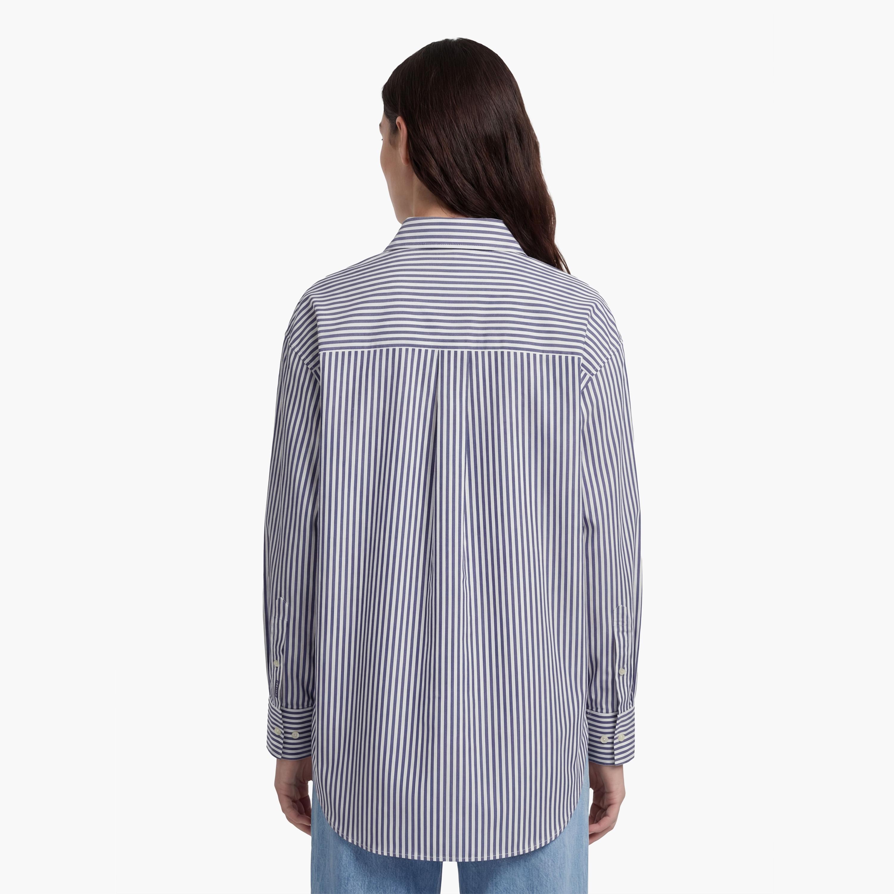 قميص حريمي بقصة مريحة بياقة مسطحة وأكمام طويلة، مخطط من جانت-women-clothing-shirtsandblouses-shirts-image-4