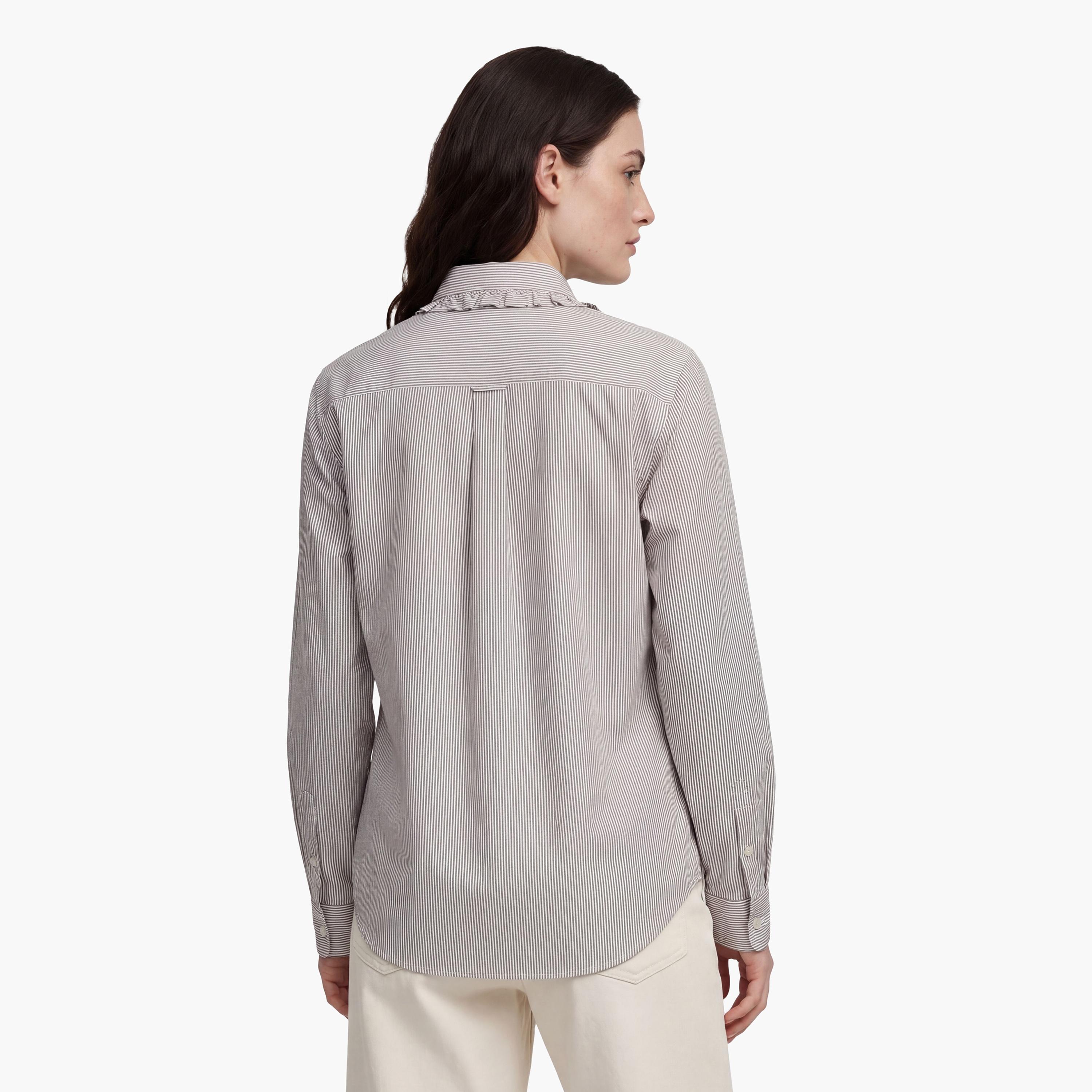 قميص نسائي بأكمام طويلة وقصة "ريجيولار فيت" مخطط وياقة "سبريد" من جانت-women-clothing-shirtsandblouses-shirts-image-4