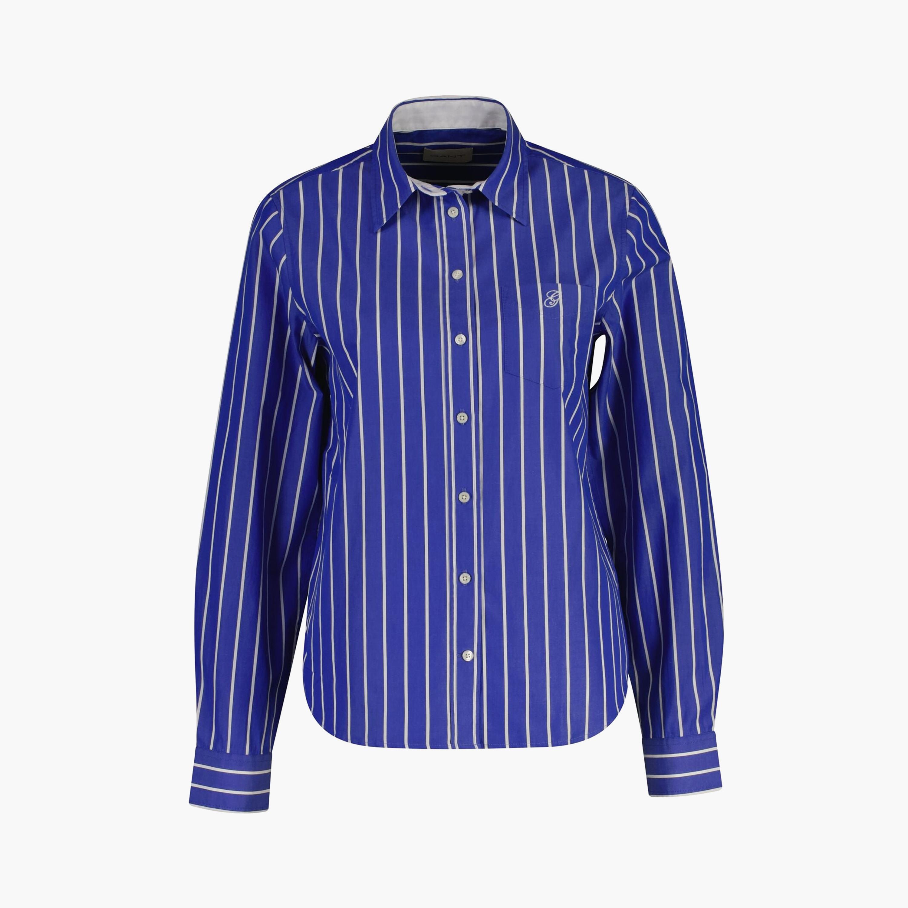 قميص نسائي بأكمام طويلة وقصة "ريجيولار فيت" مخطط وياقة "سبريد" من جانت-women-clothing-shirtsandblouses-shirts-image-3