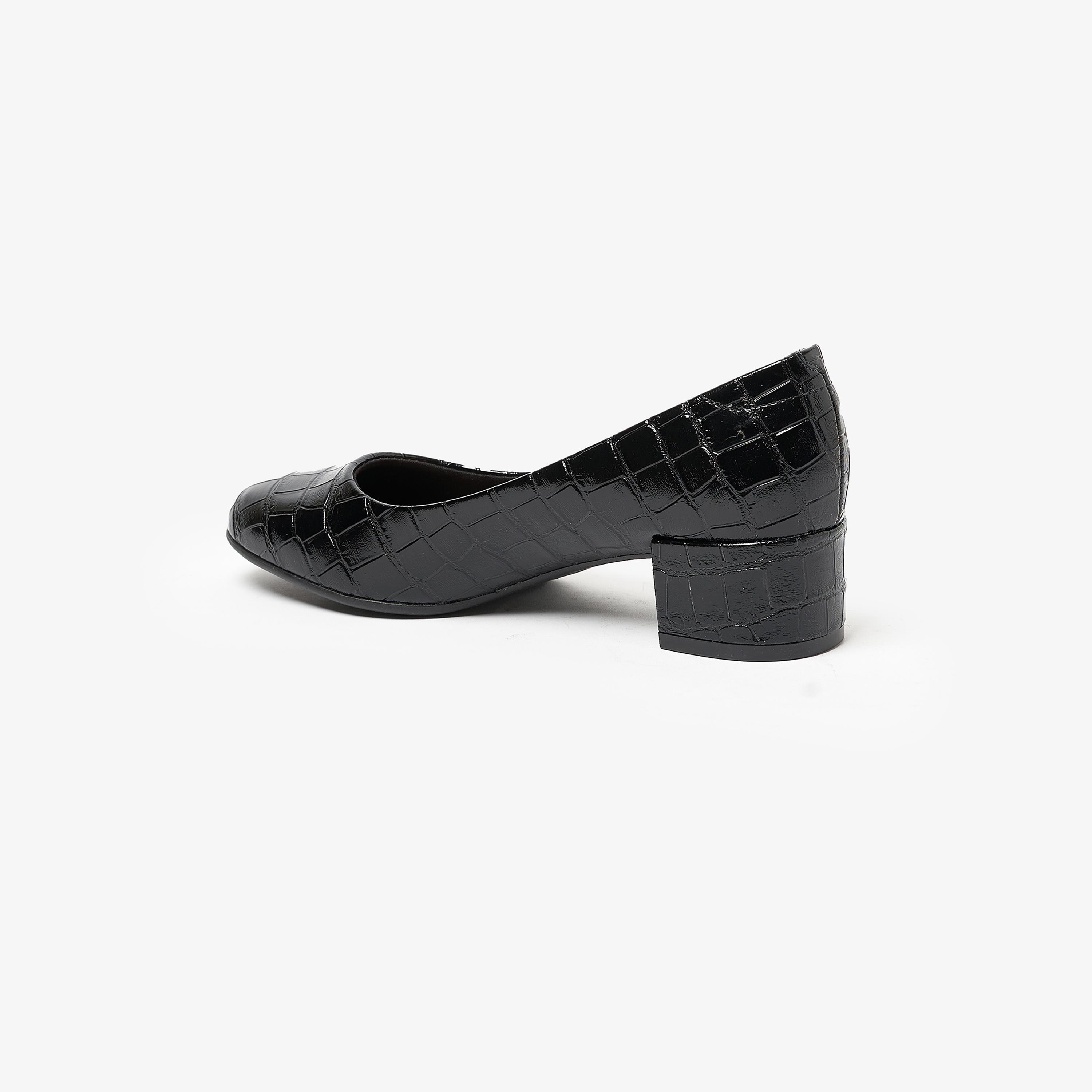 حذاء بامبز نسائي من بيرا ريو بكعب عريض ومنسوج من جلد التمساح | 4301-100-25666-women-shoes-heels-image-3