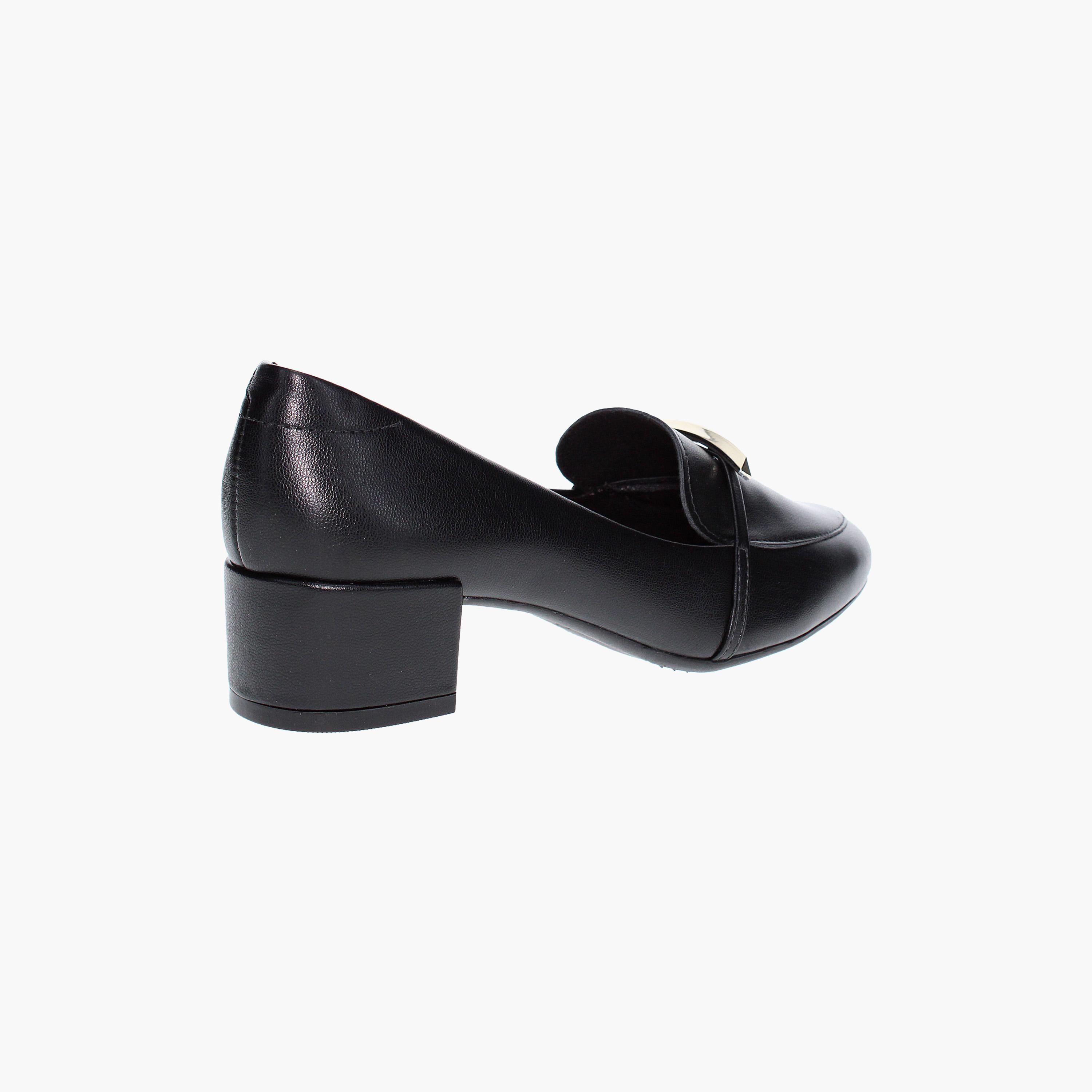 حذاء لوفرز نسائي بكعب هورسبيت من بيرا ريو مع مزين بإبزيم ذهبي | 4301-103-9569-women-shoes-heels-image-2