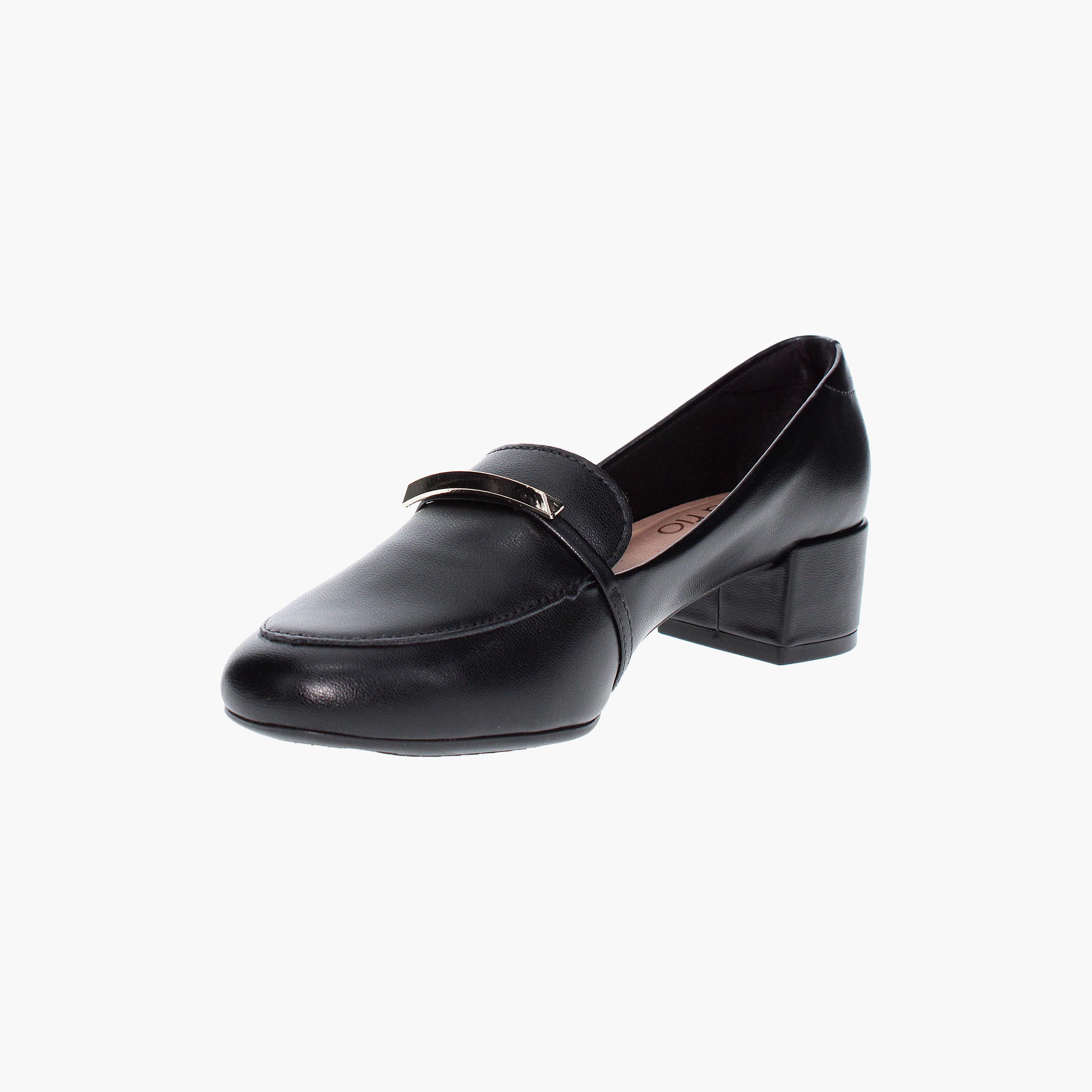 حذاء لوفرز نسائي بكعب هورسبيت من بيرا ريو مع مزين بإبزيم ذهبي | 4301-103-9569-women-shoes-heels-image-3