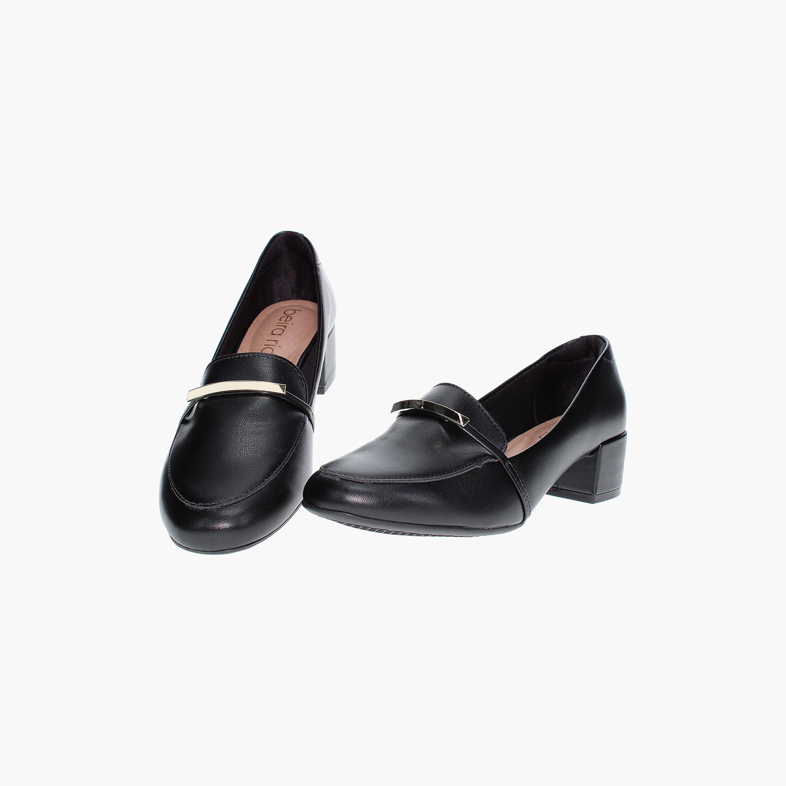 حذاء لوفرز نسائي بكعب هورسبيت من بيرا ريو مع مزين بإبزيم ذهبي | 4301-103-9569-women-shoes-heels-image-4