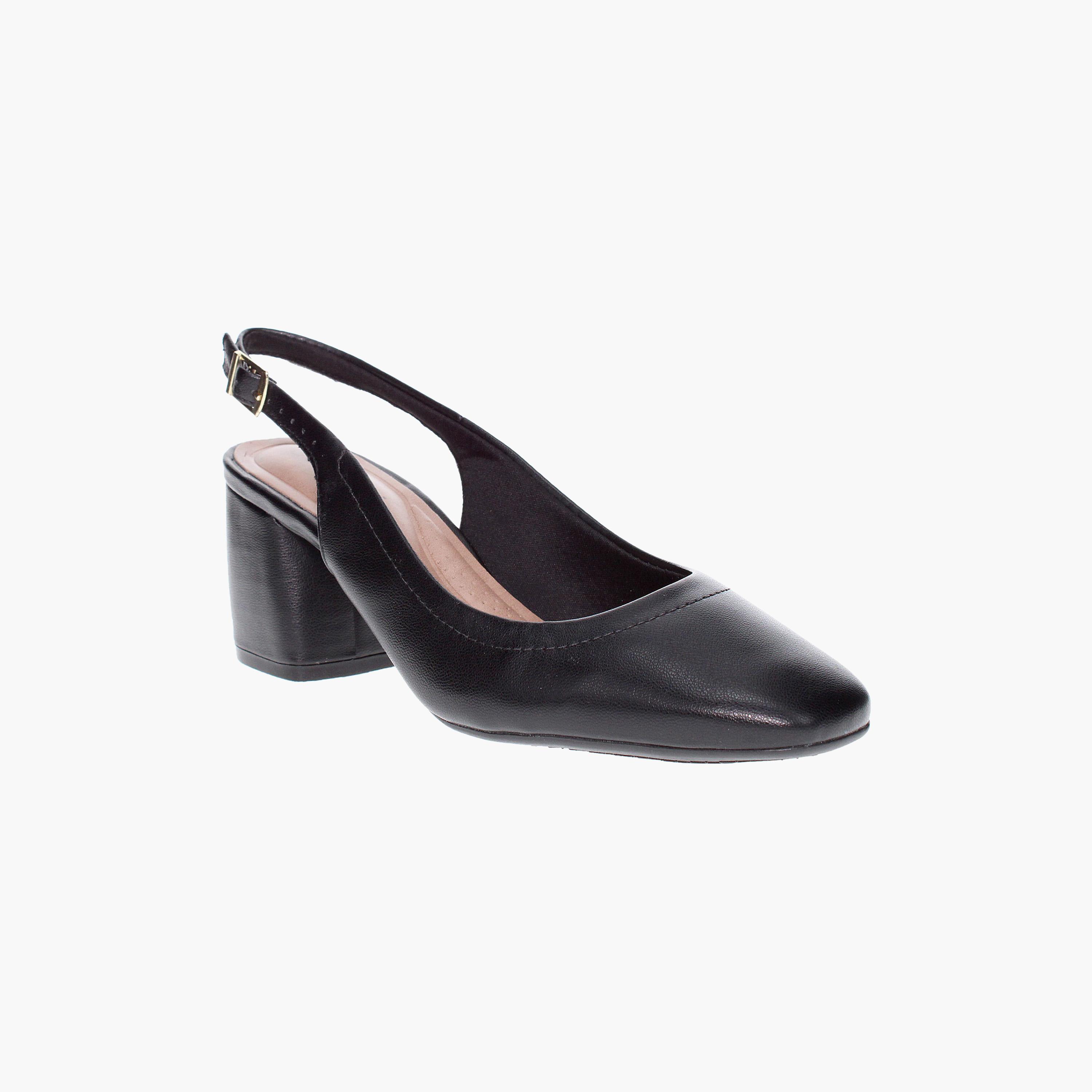حذاء بمبز نسائي من بيرا ريو بكعب بلوك مع حزام وإبزيم خلفي | 4304-101-9569-women-shoes-heels-image-1
