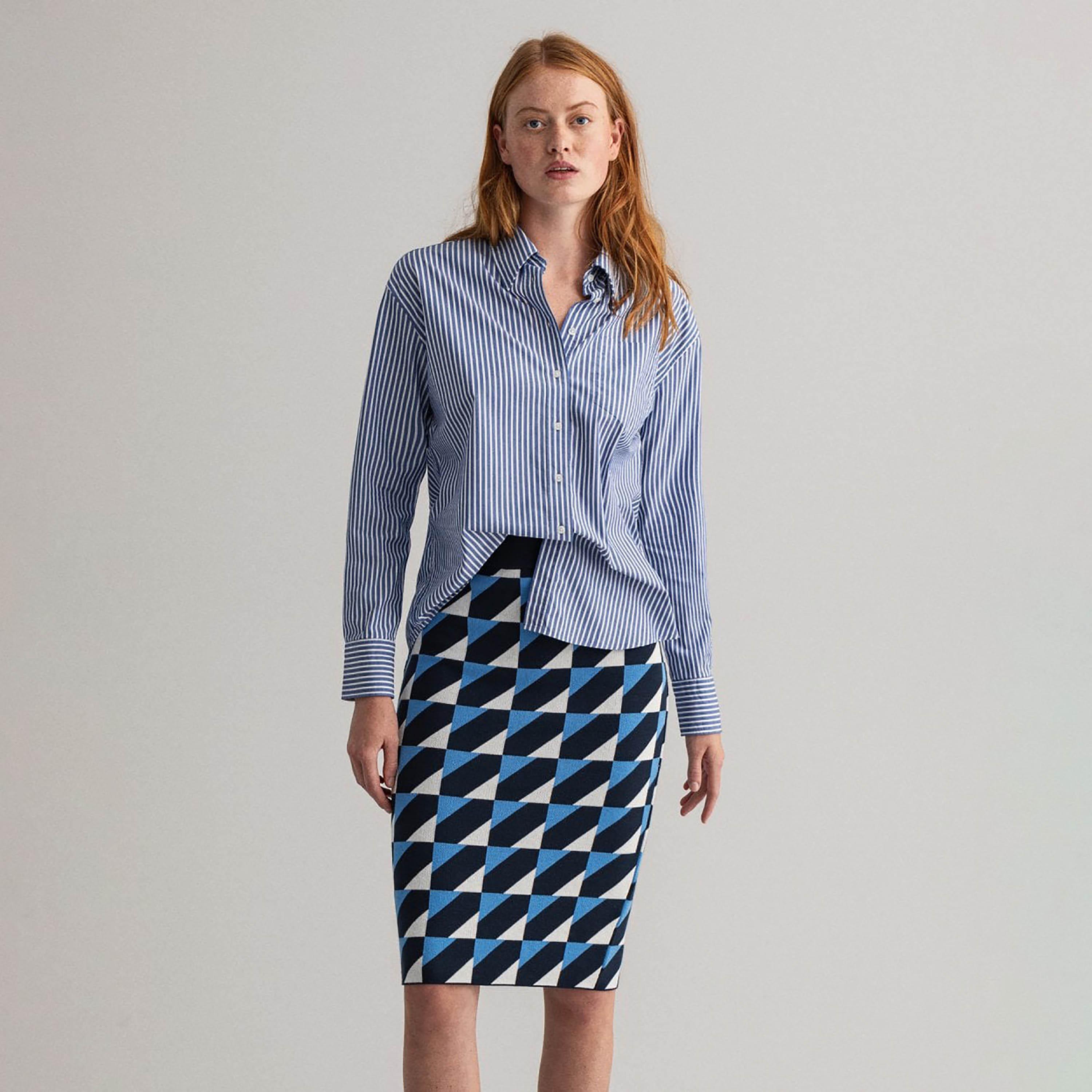 Gant Relaxed Fit Striped Collared Long Sleeves Women's Shirt-women-clothing-shirtsandblouses-shirts-image-1