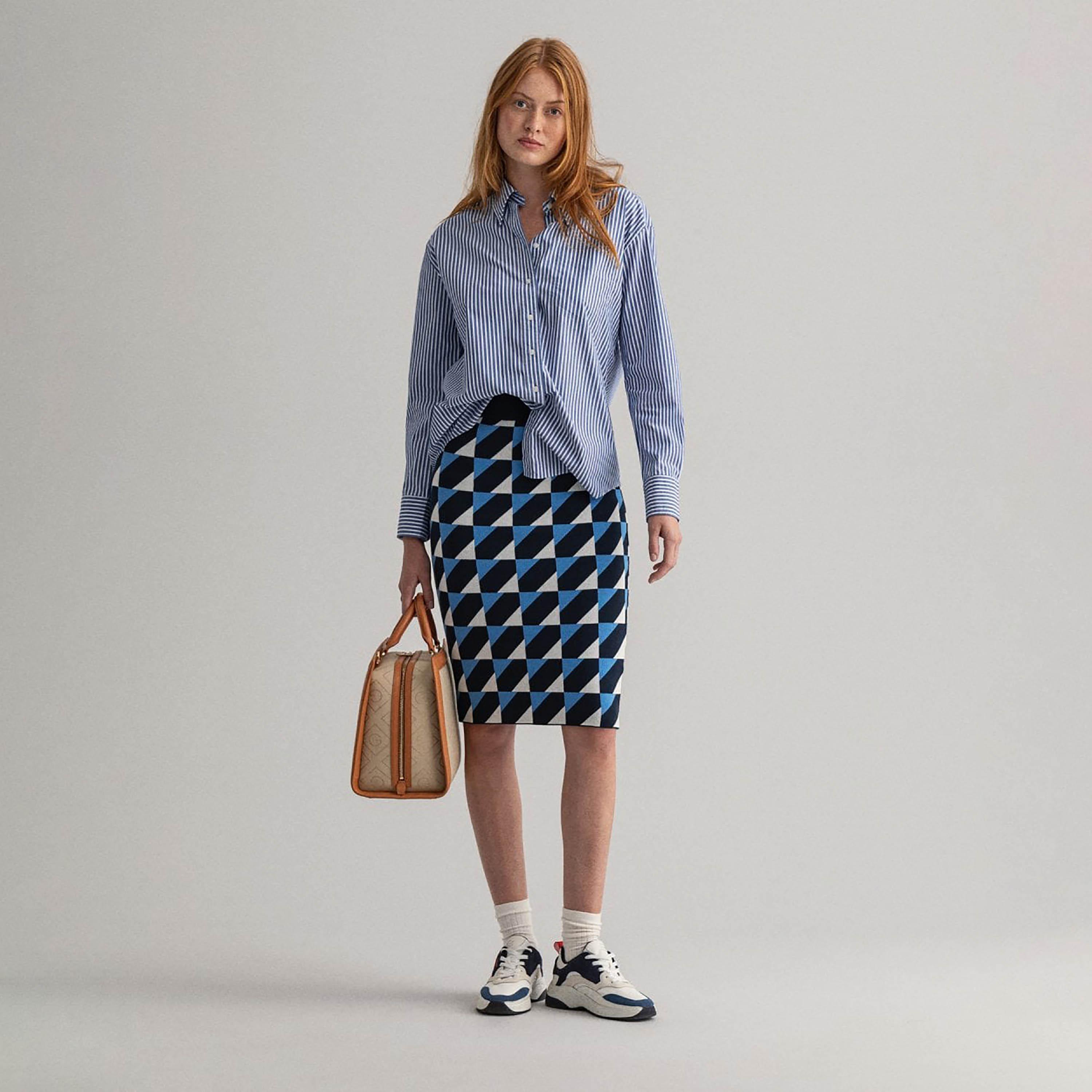 Gant Relaxed Fit Striped Collared Long Sleeves Women's Shirt-women-clothing-shirtsandblouses-shirts-image-2