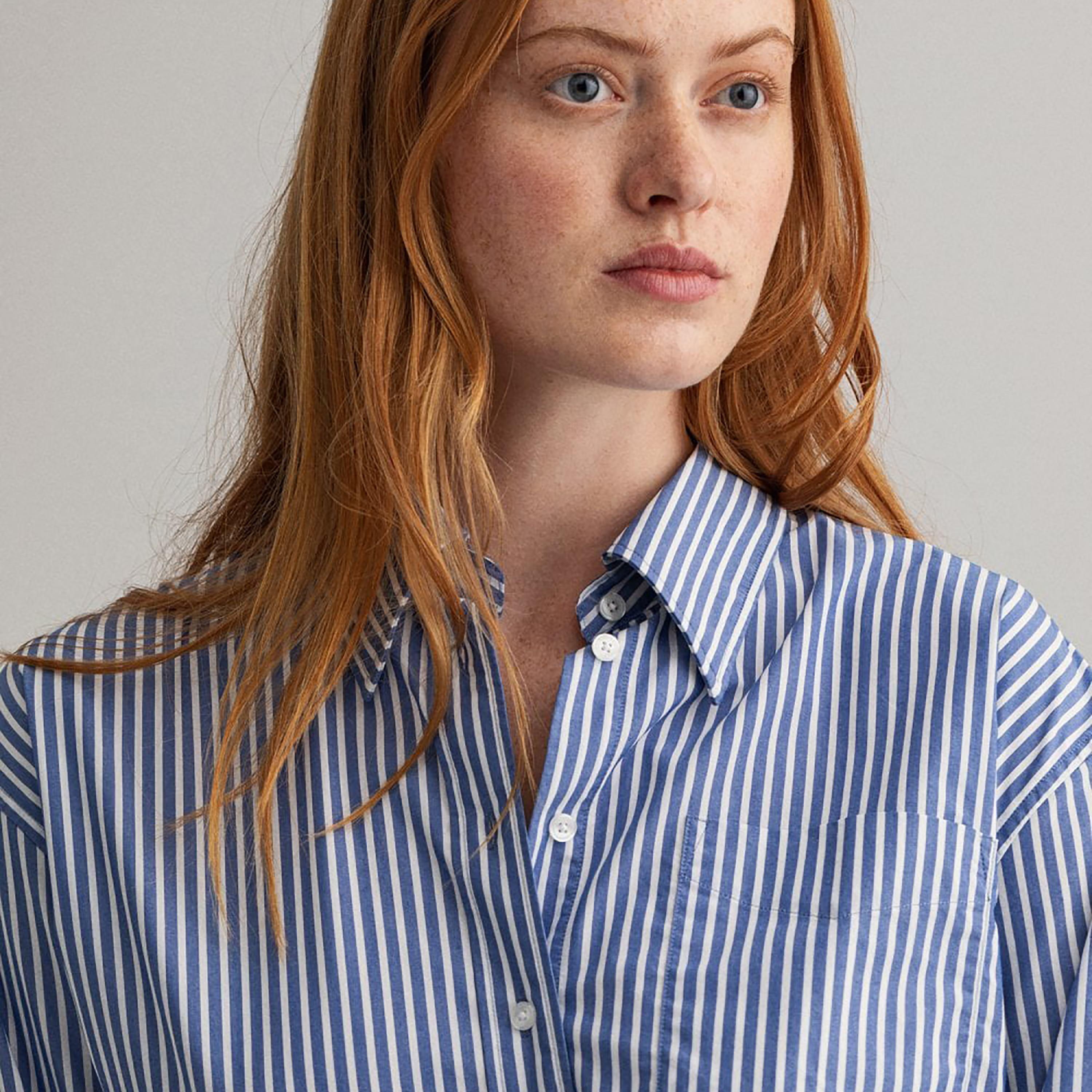 Gant Relaxed Fit Striped Collared Long Sleeves Women's Shirt-women-clothing-shirtsandblouses-shirts-image-3