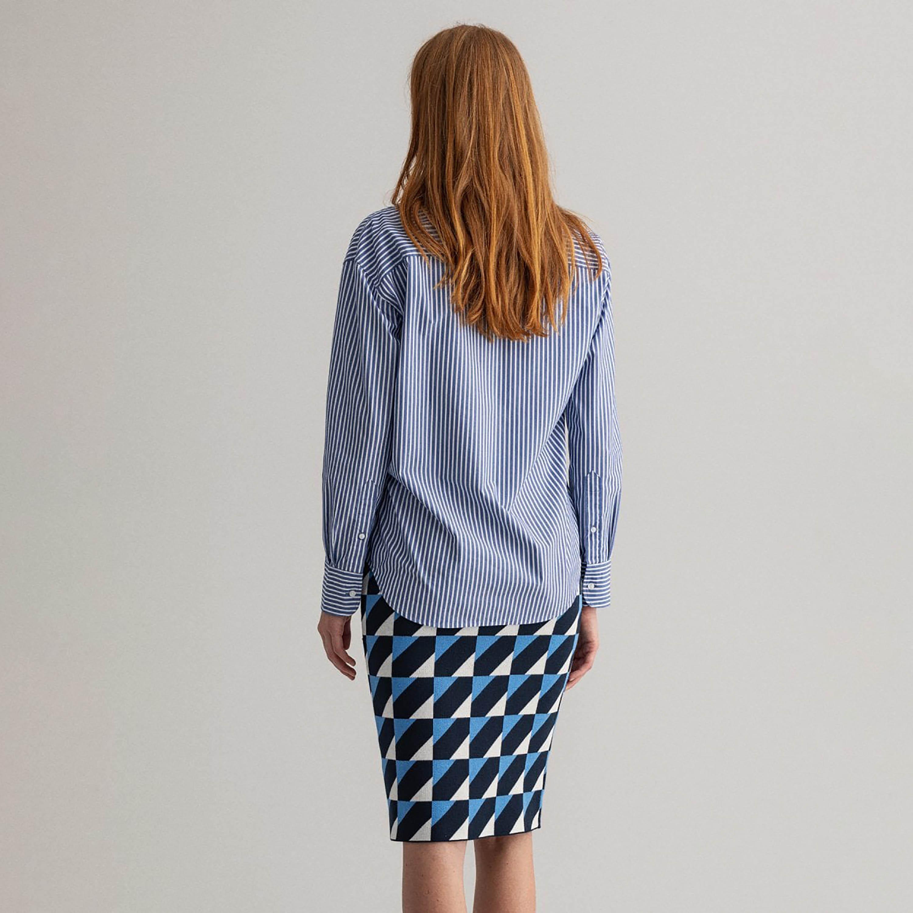 Gant Relaxed Fit Striped Collared Long Sleeves Women's Shirt-women-clothing-shirtsandblouses-shirts-image-4