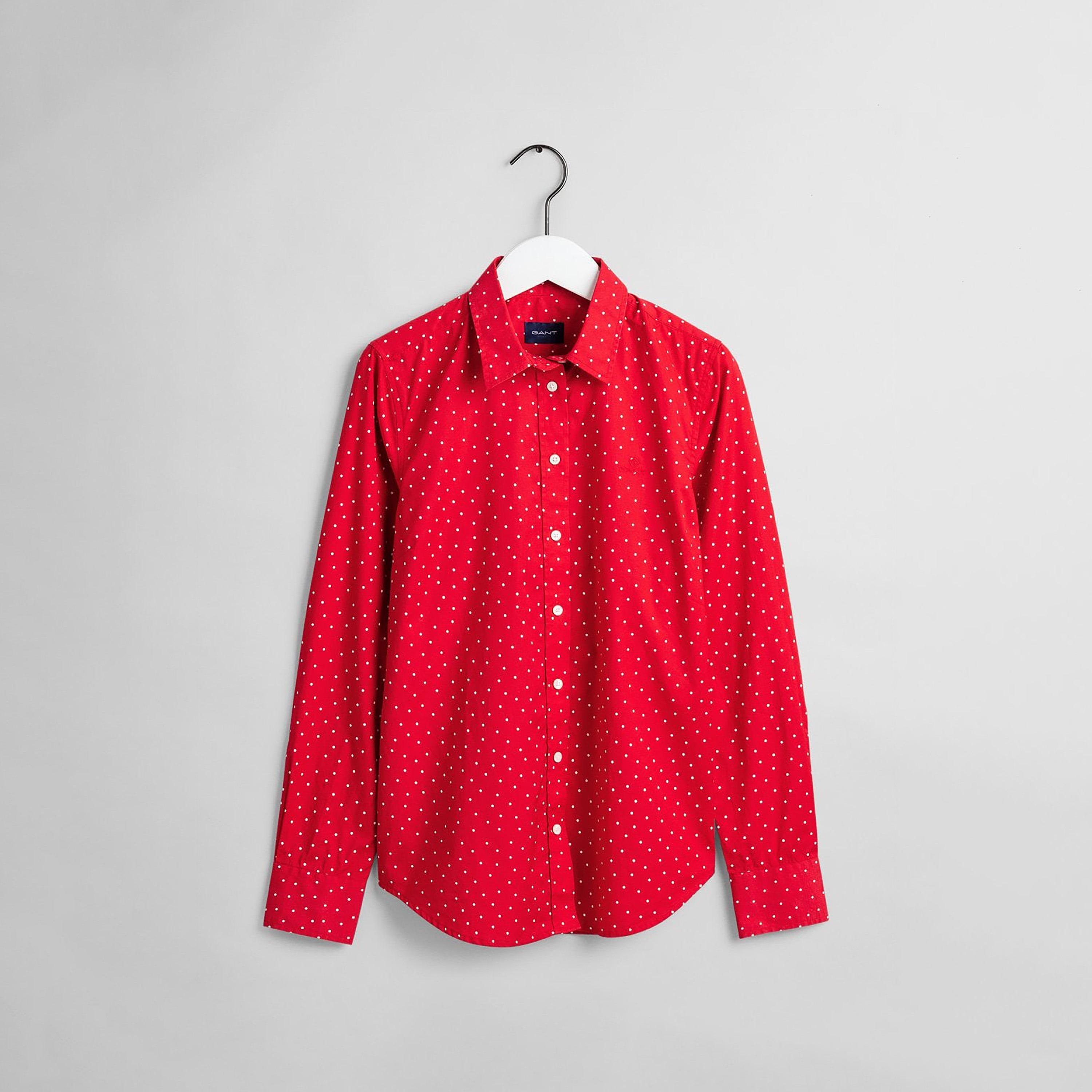 Gant Regular Fit Polka Dots Collared Long Sleeves Women's Shirt-women-clothing-shirtsandblouses-shirts-image-1