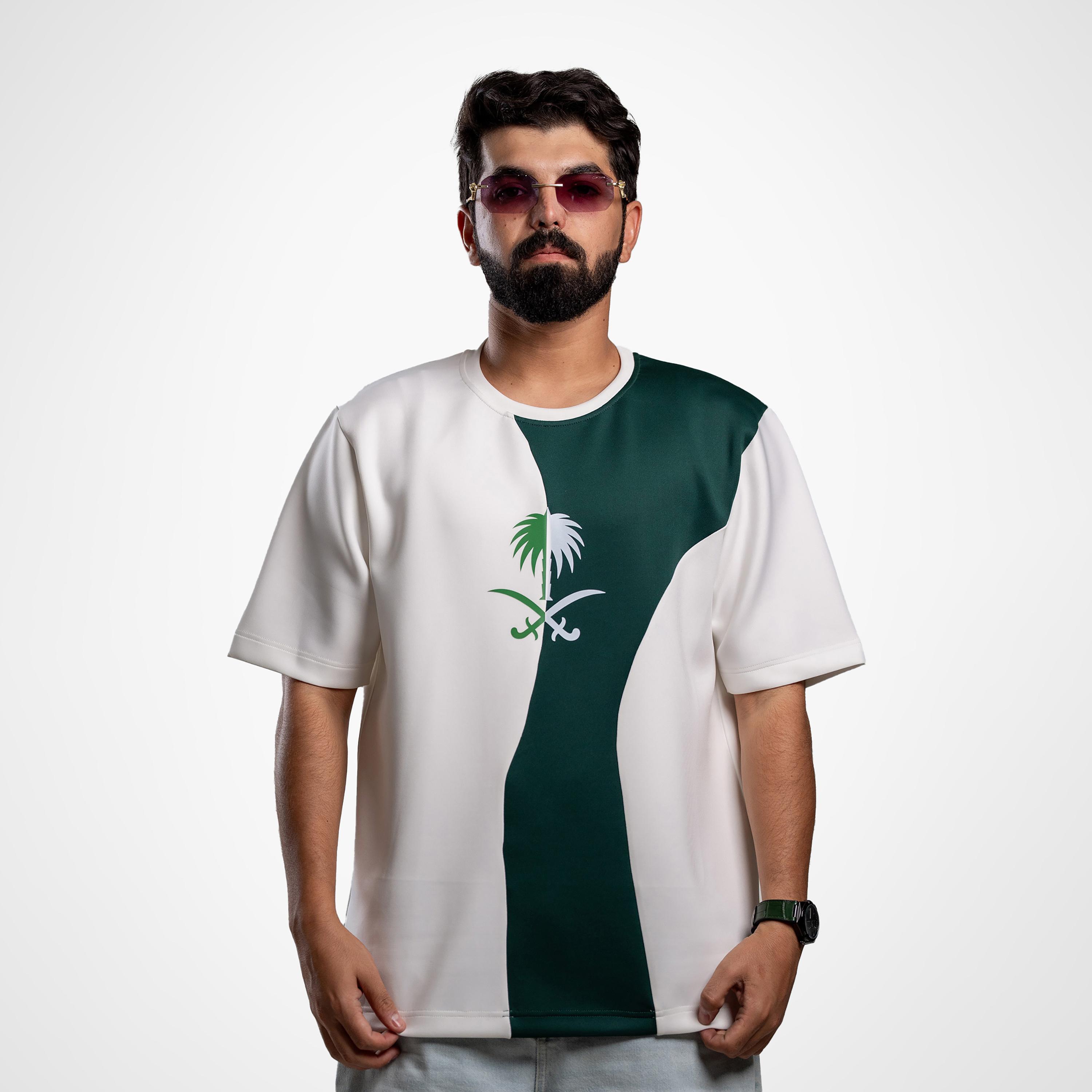 sanefn Saudi Emblem Colorblock Crew Neck Short Sleeves Men's National Day T-Shirt-men-clothing-tshirtsandpolos-tshirts-image-2