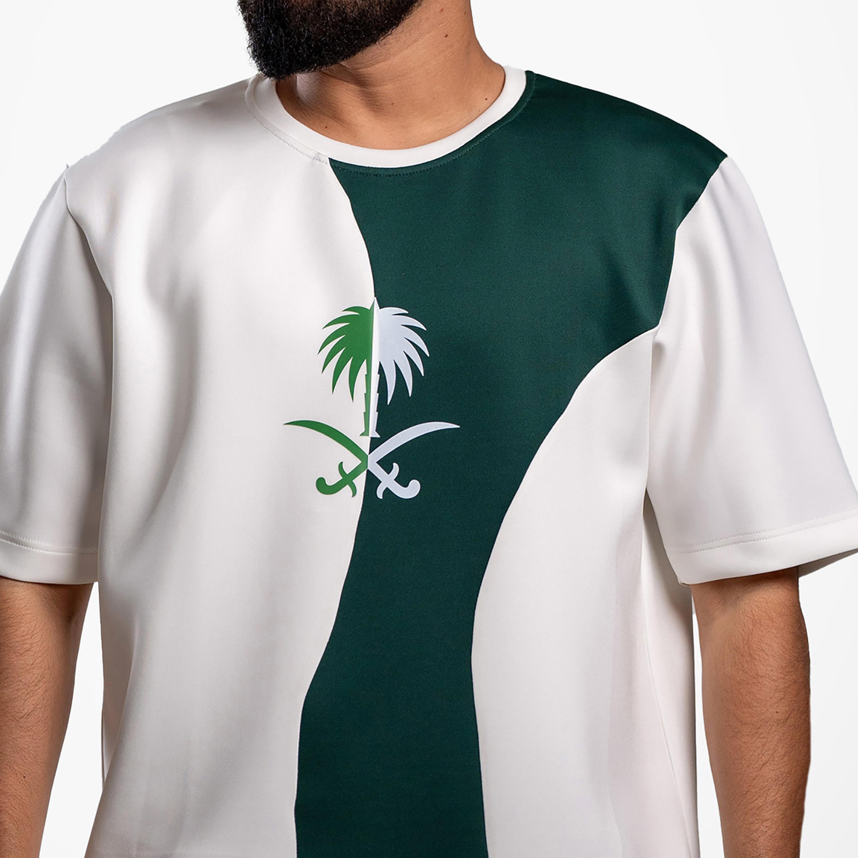 sanefn Saudi Emblem Colorblock Crew Neck Short Sleeves Men's National Day T-Shirt-men-clothing-tshirtsandpolos-tshirts-image-3