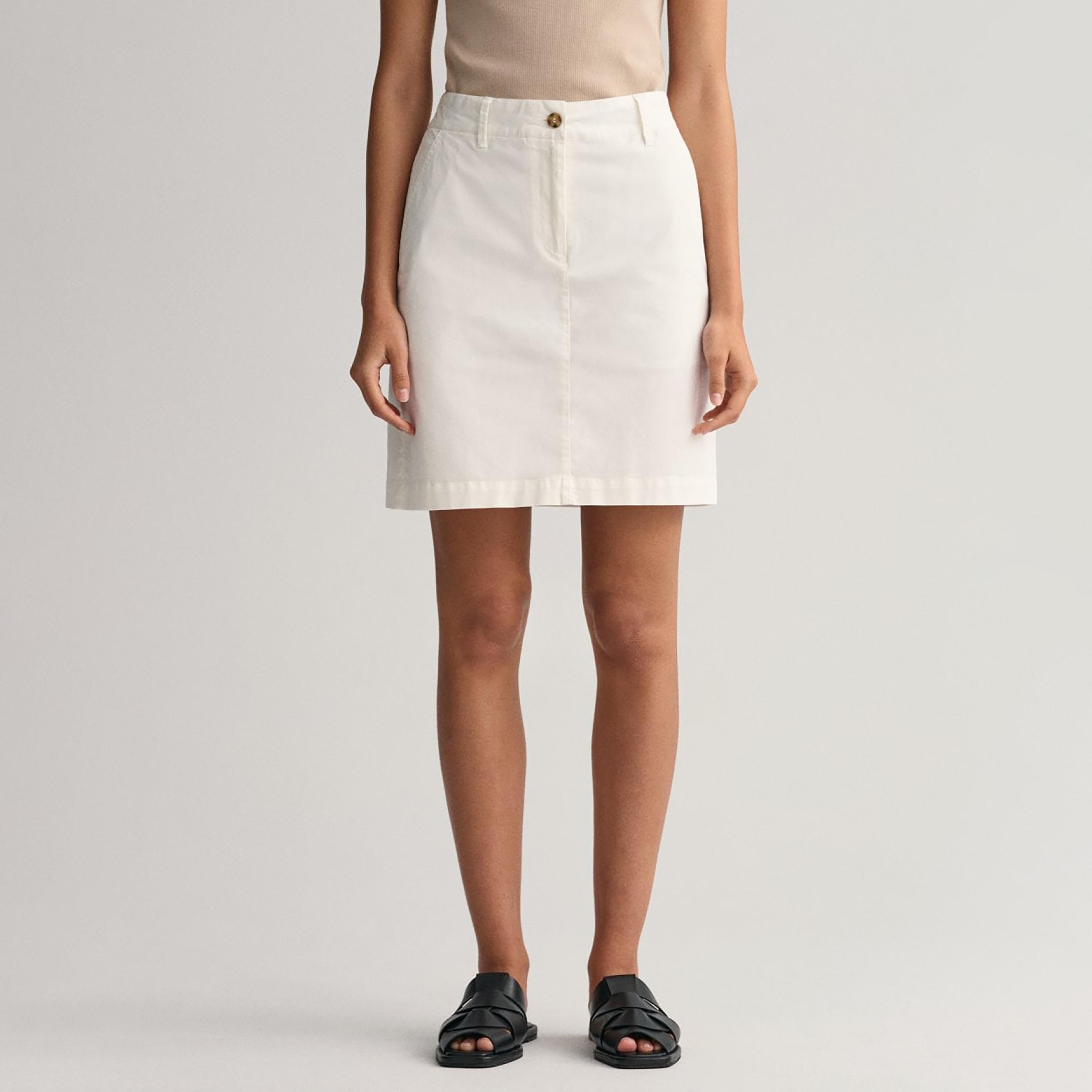 Gant Plain Mid-Rise Button Closure Chino Mini Skirt-women-clothing-bottoms-skirts-image-1
