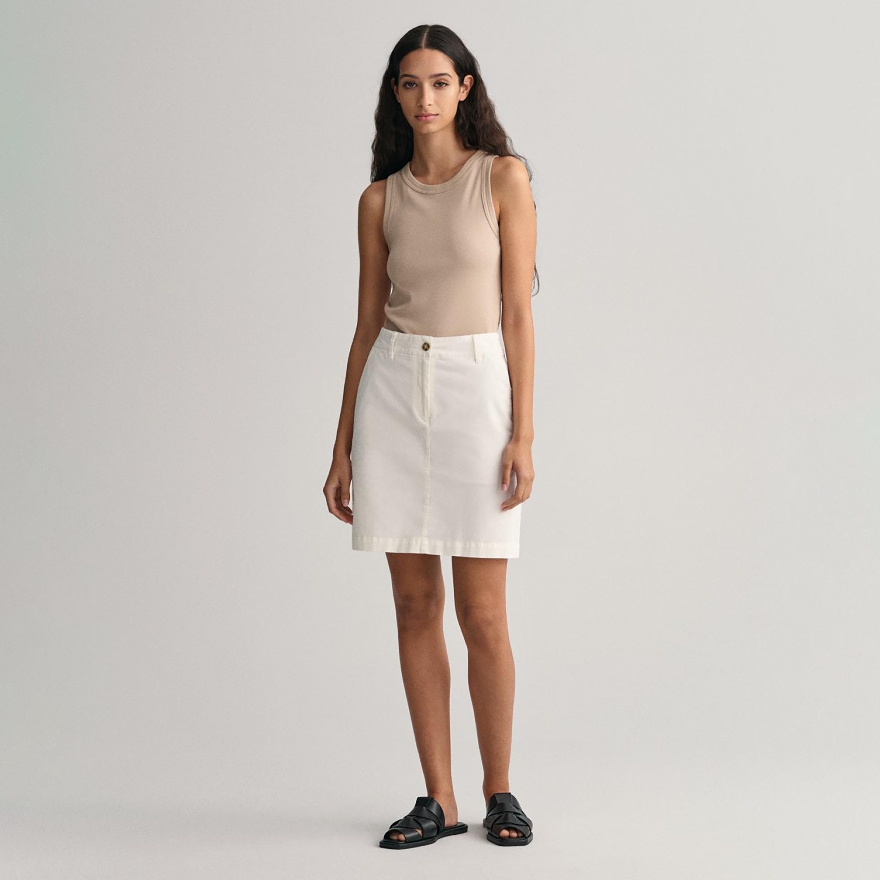 Gant Plain Mid-Rise Button Closure Chino Mini Skirt-women-clothing-bottoms-skirts-image-2