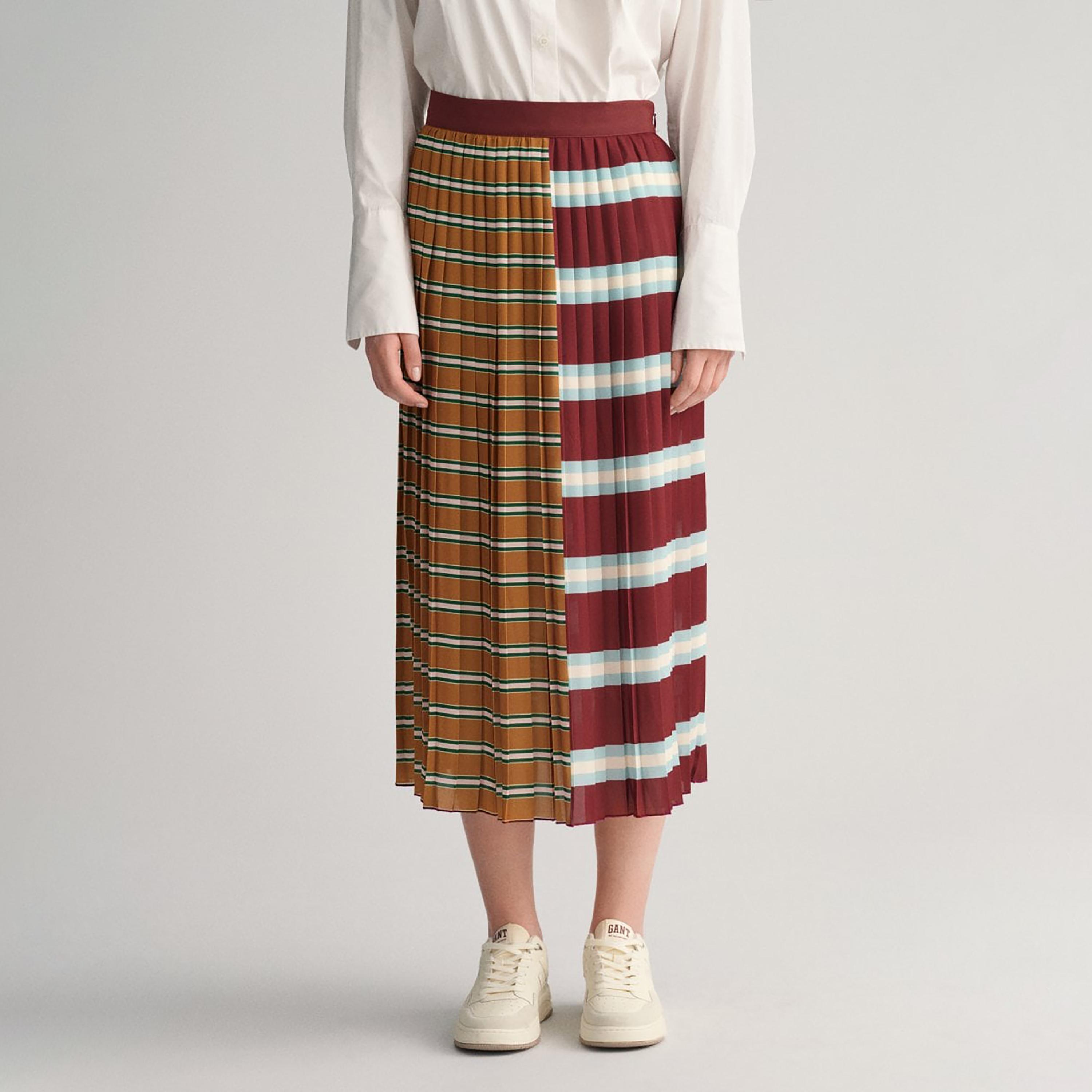 تنورات نسائية مخططة بسحاب جانبي بسحاب ميدي ومطوية-women-clothing-bottoms-skirts-image-1