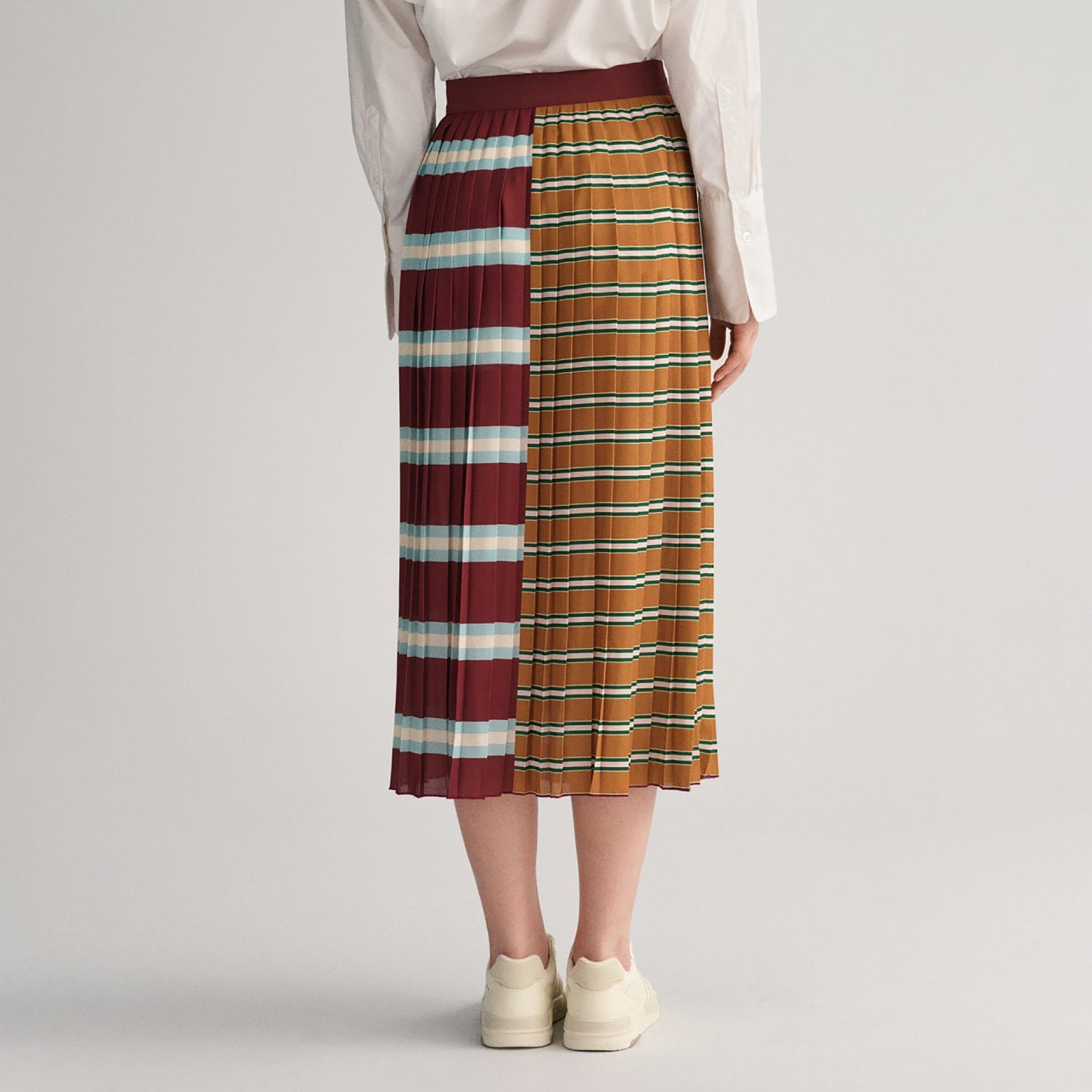 تنورات نسائية مخططة بسحاب جانبي بسحاب ميدي ومطوية-women-clothing-bottoms-skirts-image-3