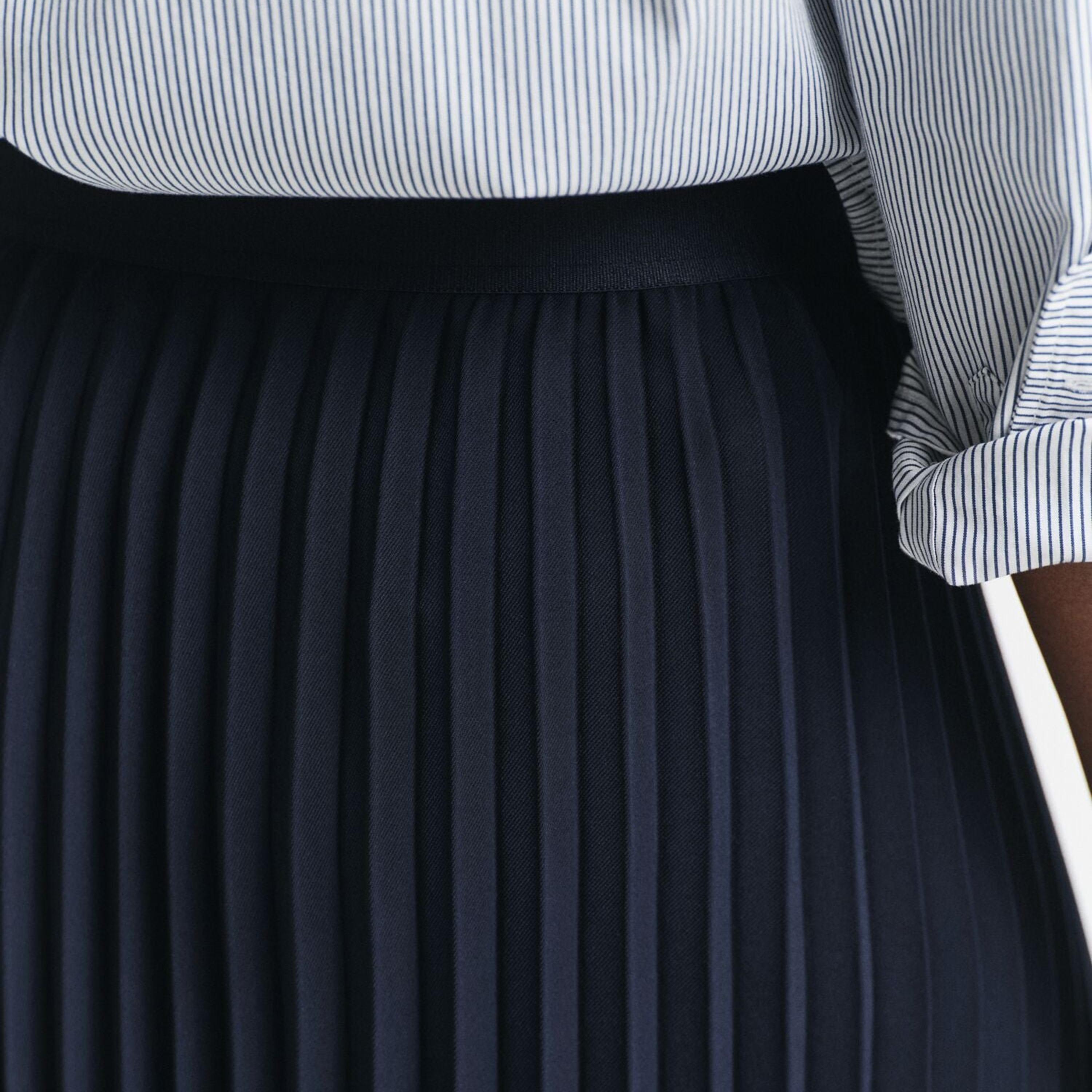 تنورة "ميدي" نسائية "بنسل" بكسرات - أزرق من جانت-women-clothing-bottoms-skirts-image-3