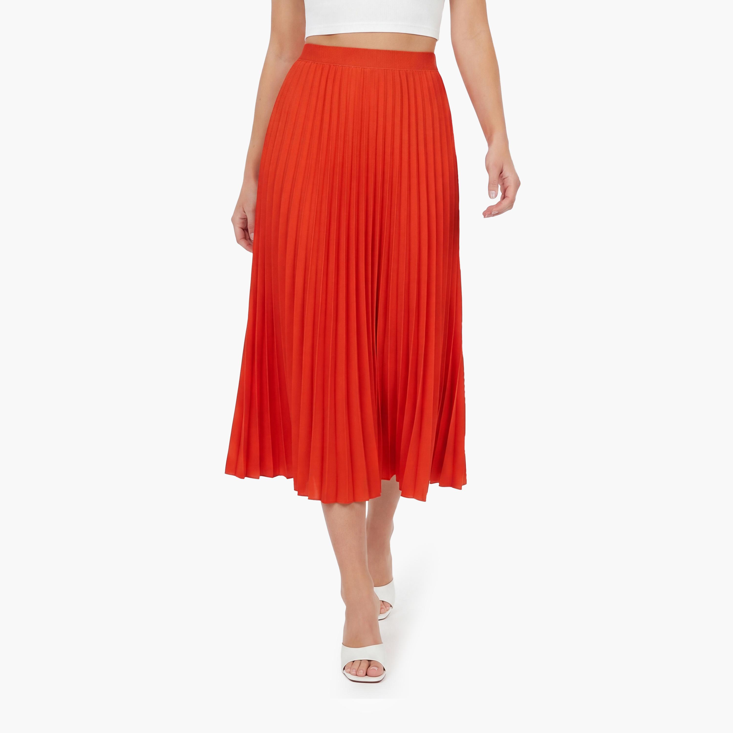 Gant Blue Pleated Pencil Women's Midi Skirt-women-clothing-bottoms-skirts-image-1