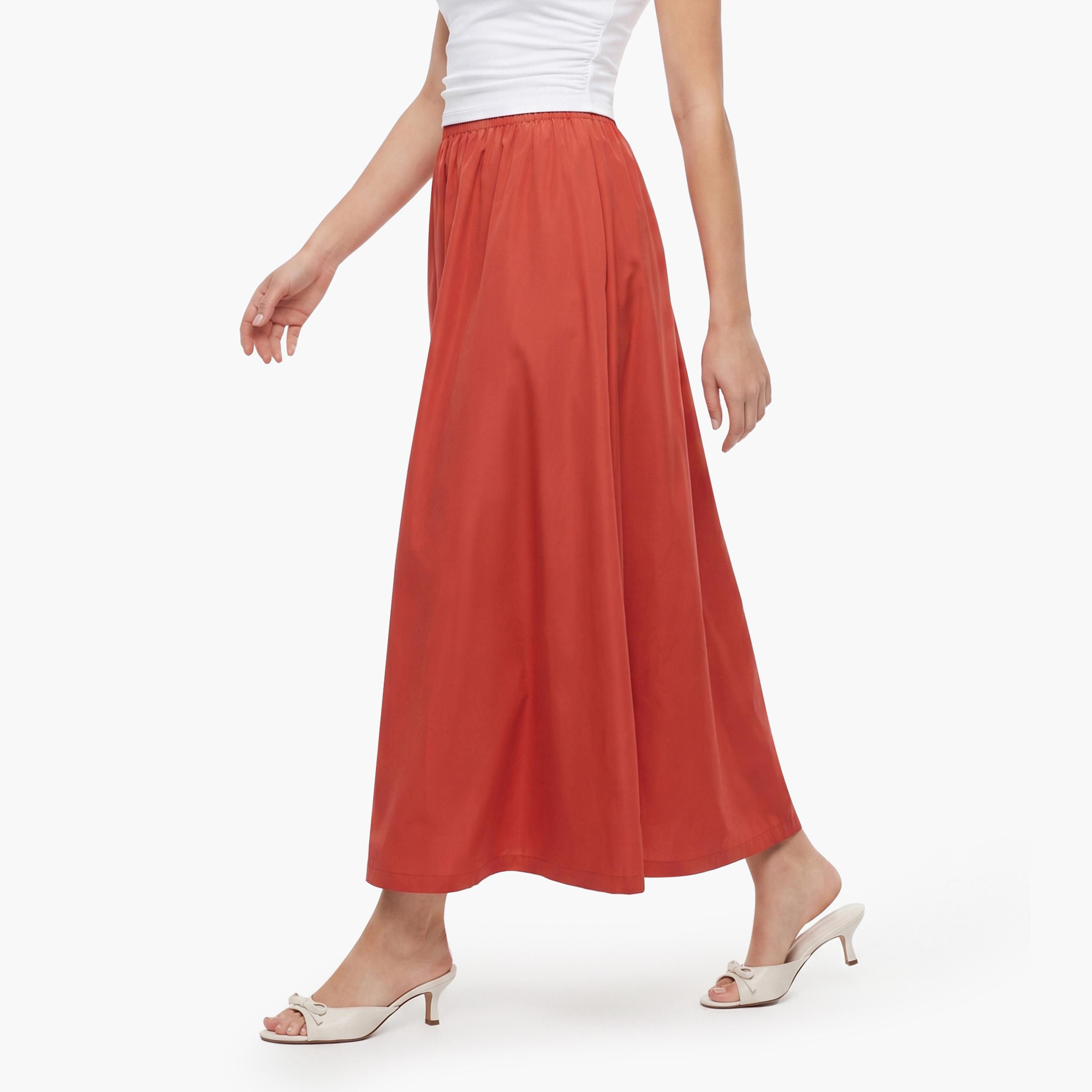Gant Plain Silk Women's A-Line Midi Skirt-women-clothing-skirts-image-2