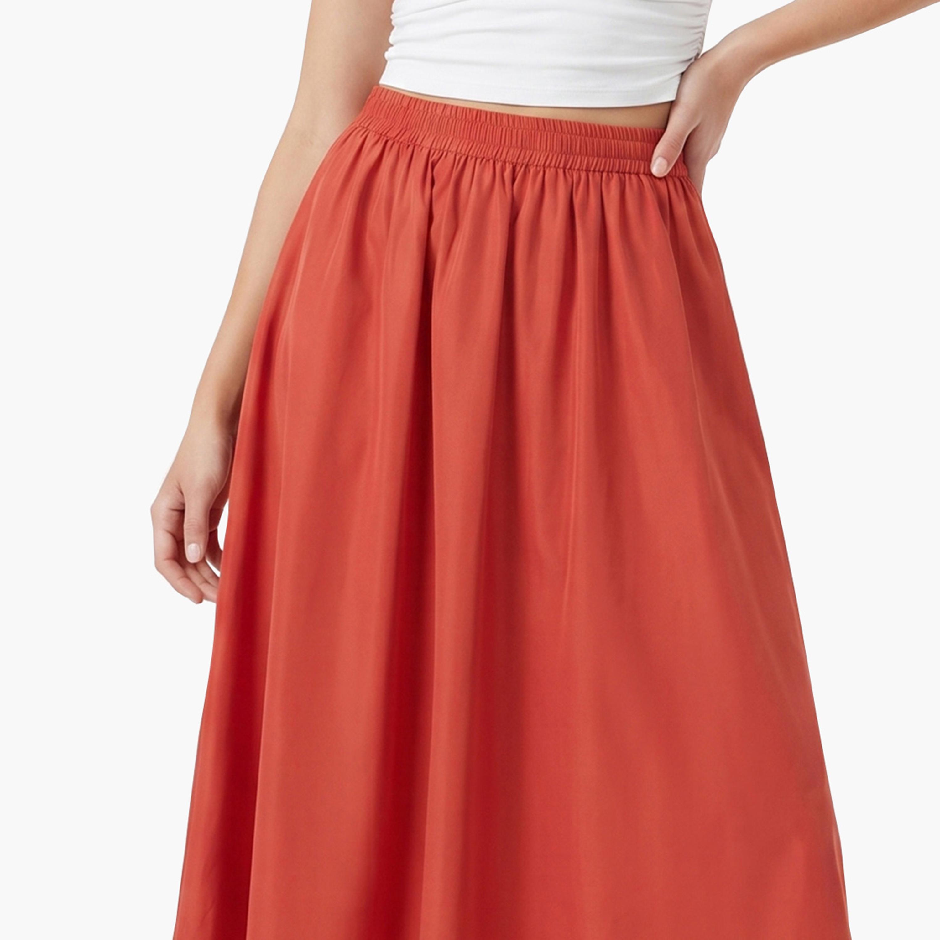 Gant Plain Silk Women's A-Line Midi Skirt-women-clothing-skirts-image-4