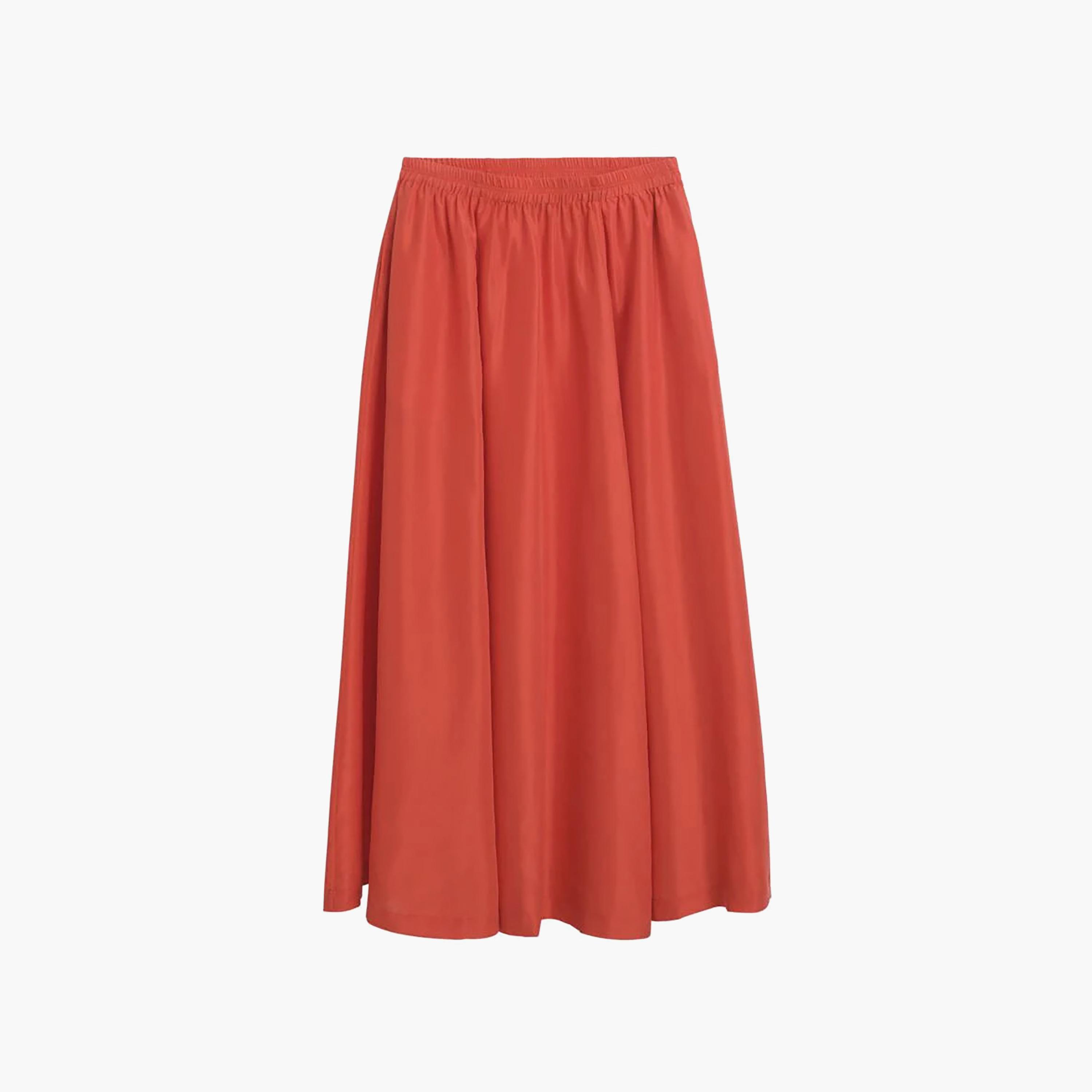 Gant Plain Silk Women's A-Line Midi Skirt-women-clothing-skirts-image-5