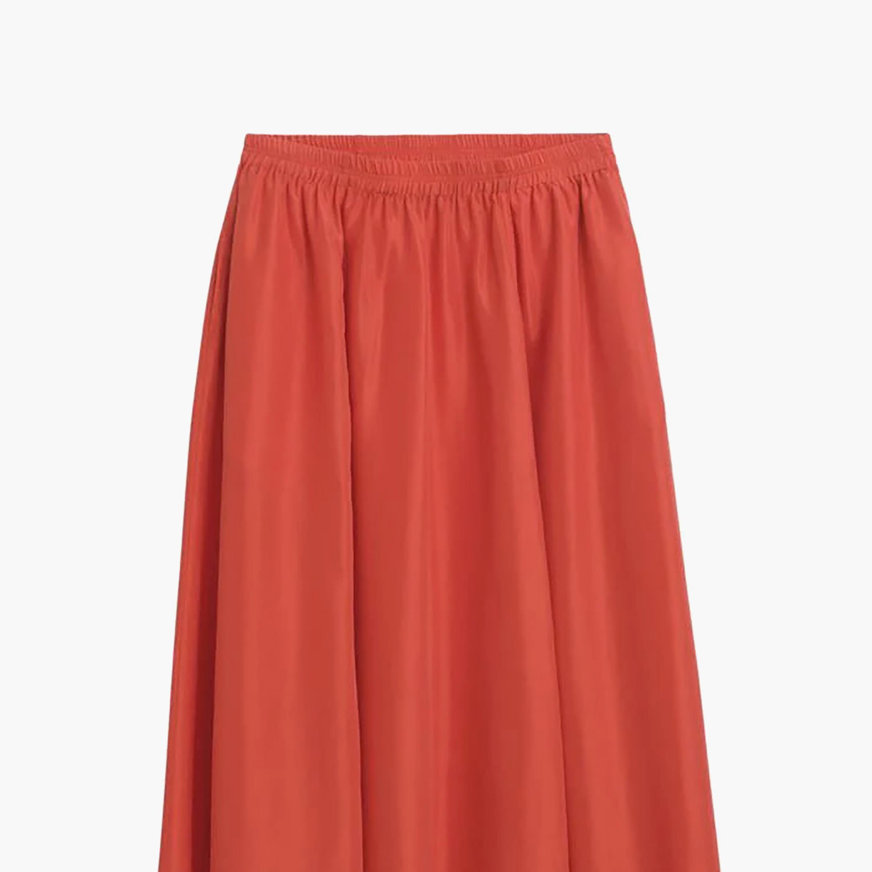 Gant Plain Silk Women's A-Line Midi Skirt-women-clothing-skirts-image-6