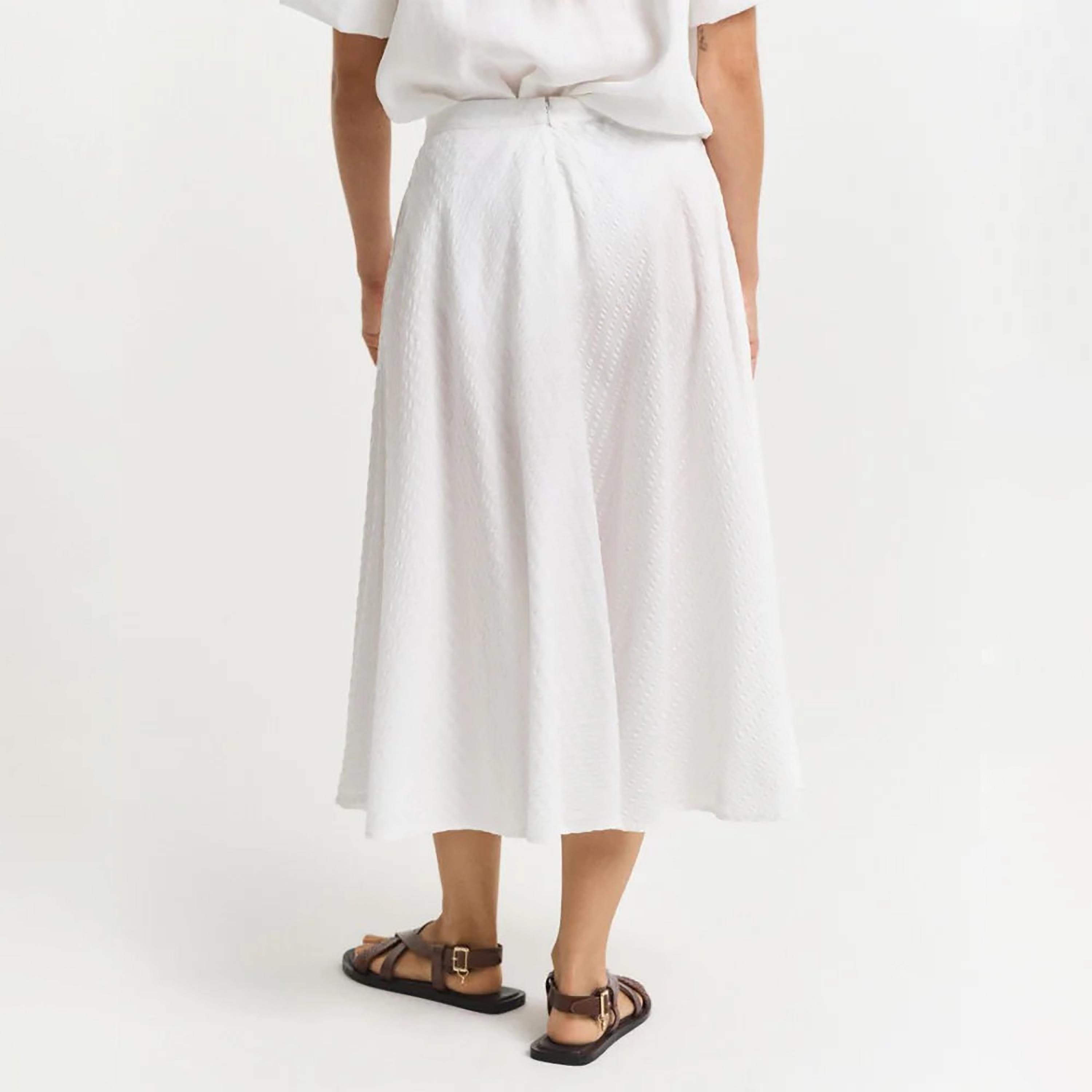 Gant Striped Seersucker Women's A-Line Midi Skirt-women-clothing-skirts-image-4