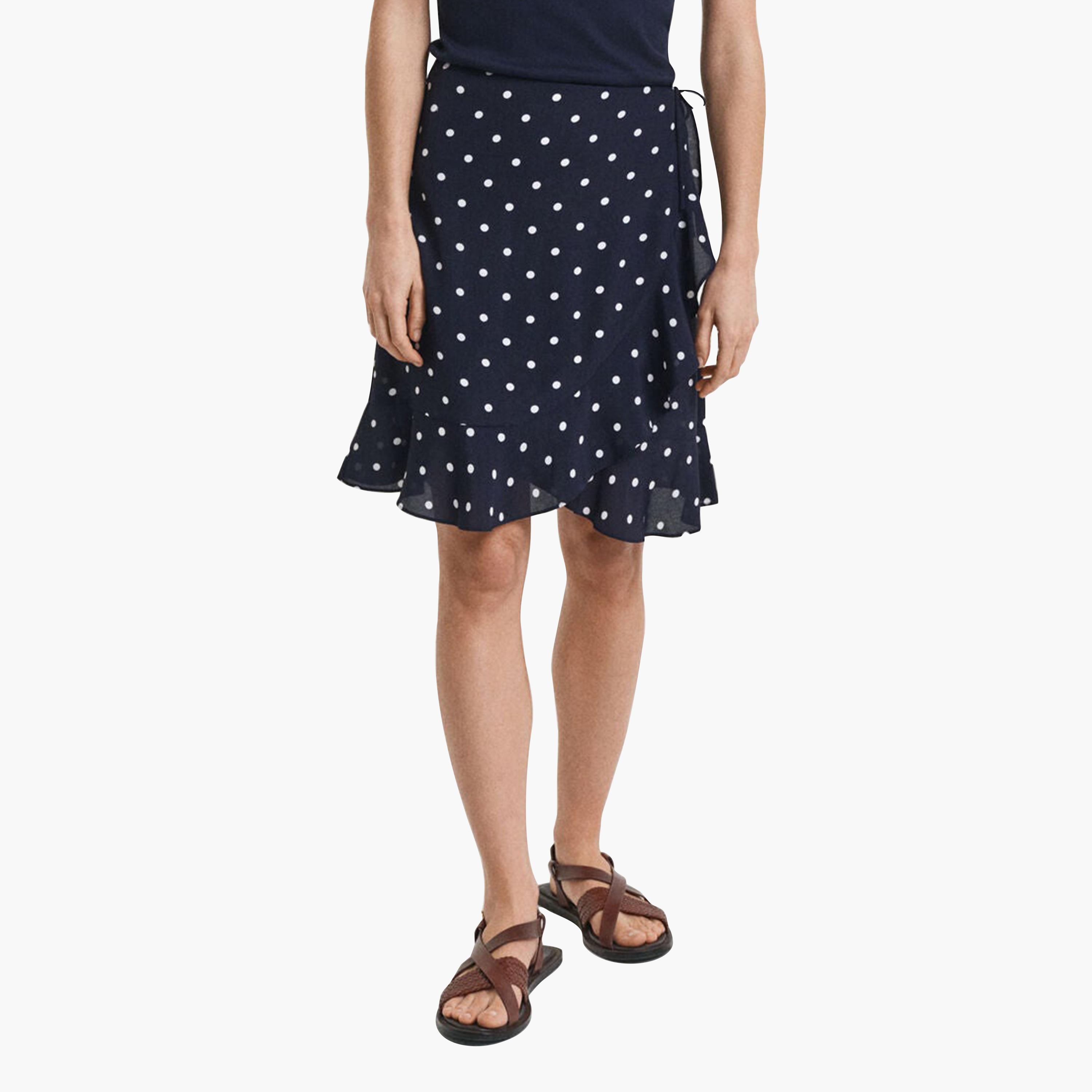 تنورة ميدي حريمي بقصة ايه-لاين ومنقّطة بالبولكا من جانت-women-clothing-bottoms-skirts-image-1