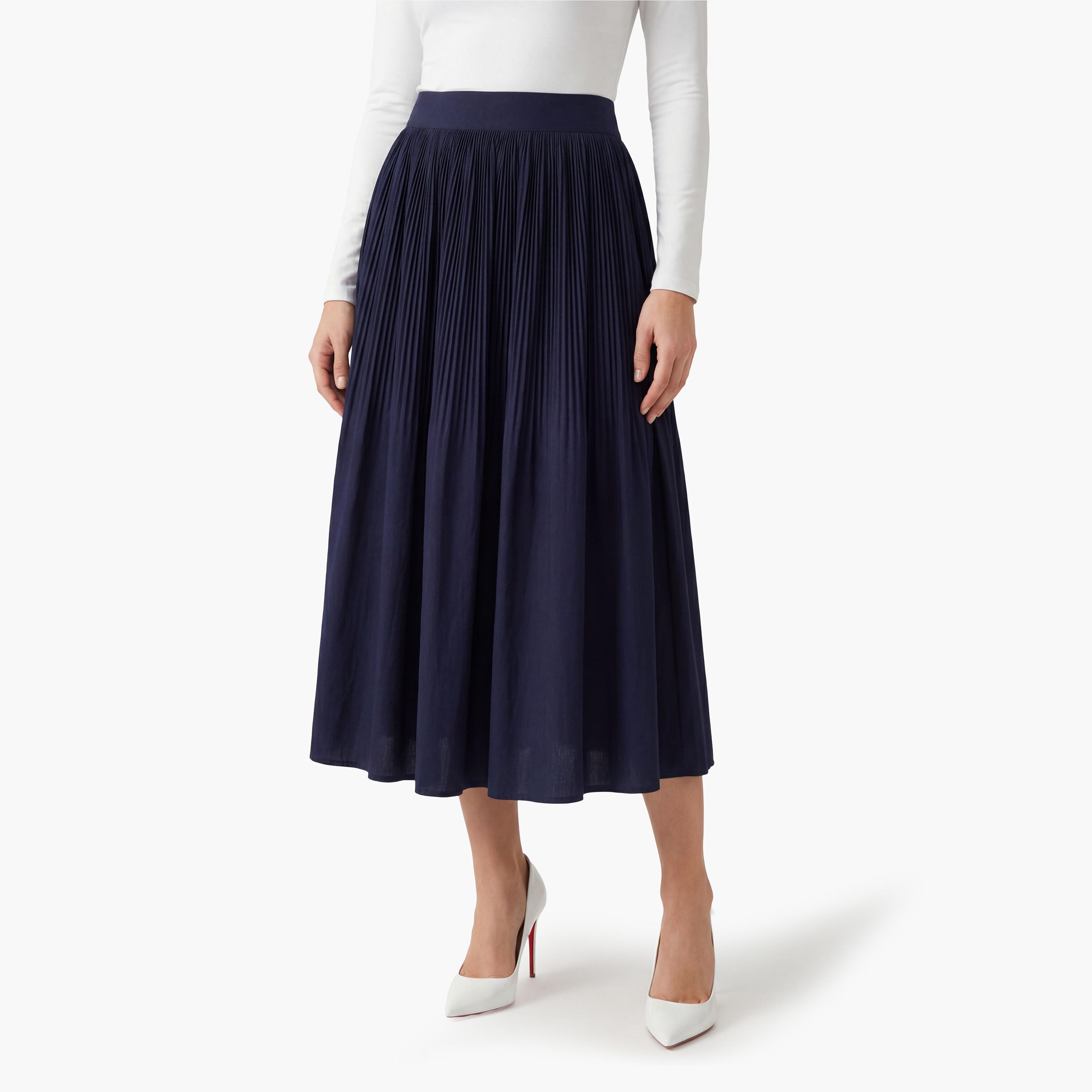 تنورة "ميدي" نسائية "إيه-لاين" بكسرات من جانت-women-clothing-bottoms-skirts-image-7