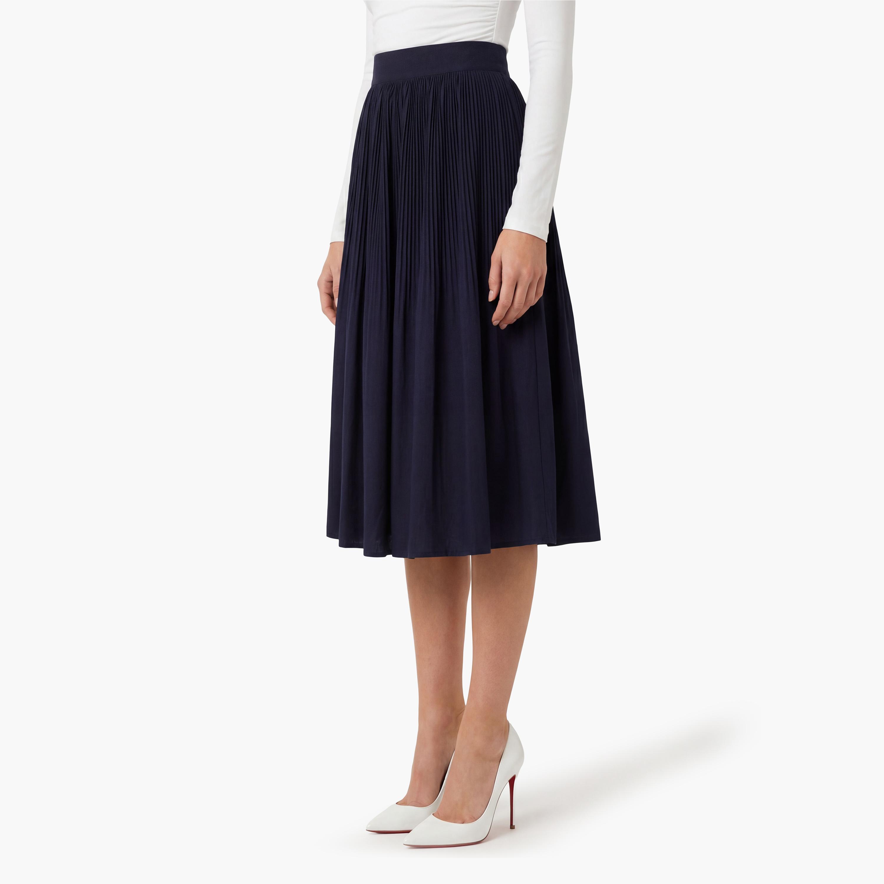 تنورة "ميدي" نسائية "إيه-لاين" بكسرات من جانت-women-clothing-bottoms-skirts-image-9
