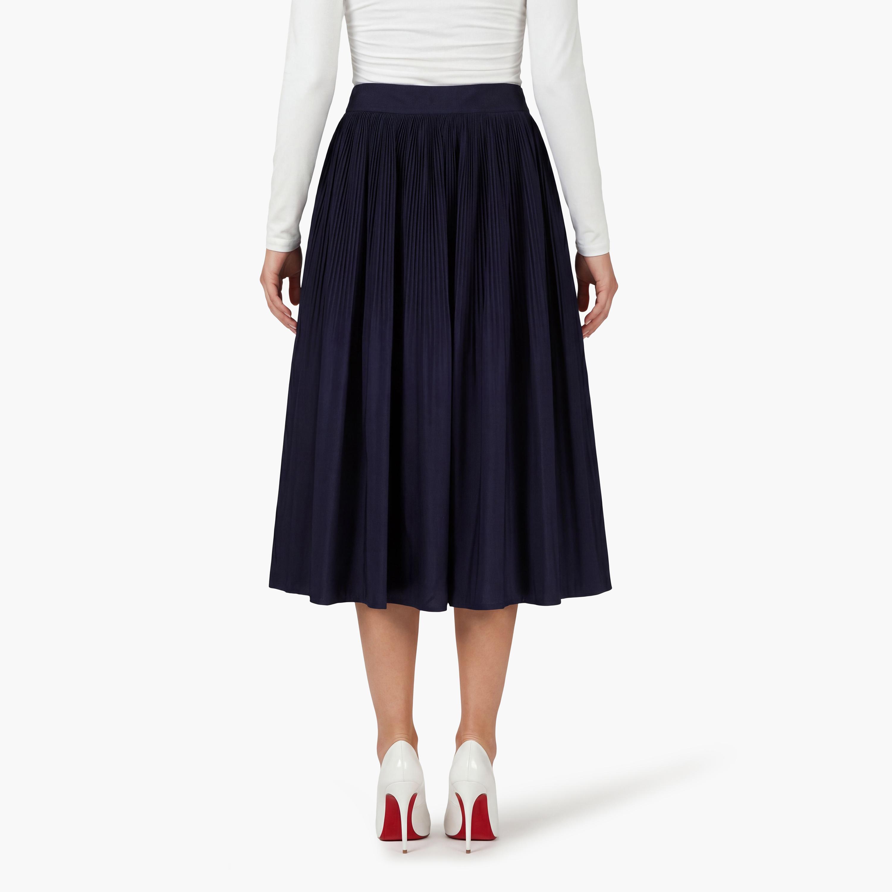 تنورة "ميدي" نسائية "إيه-لاين" بكسرات من جانت-women-clothing-bottoms-skirts-image-10