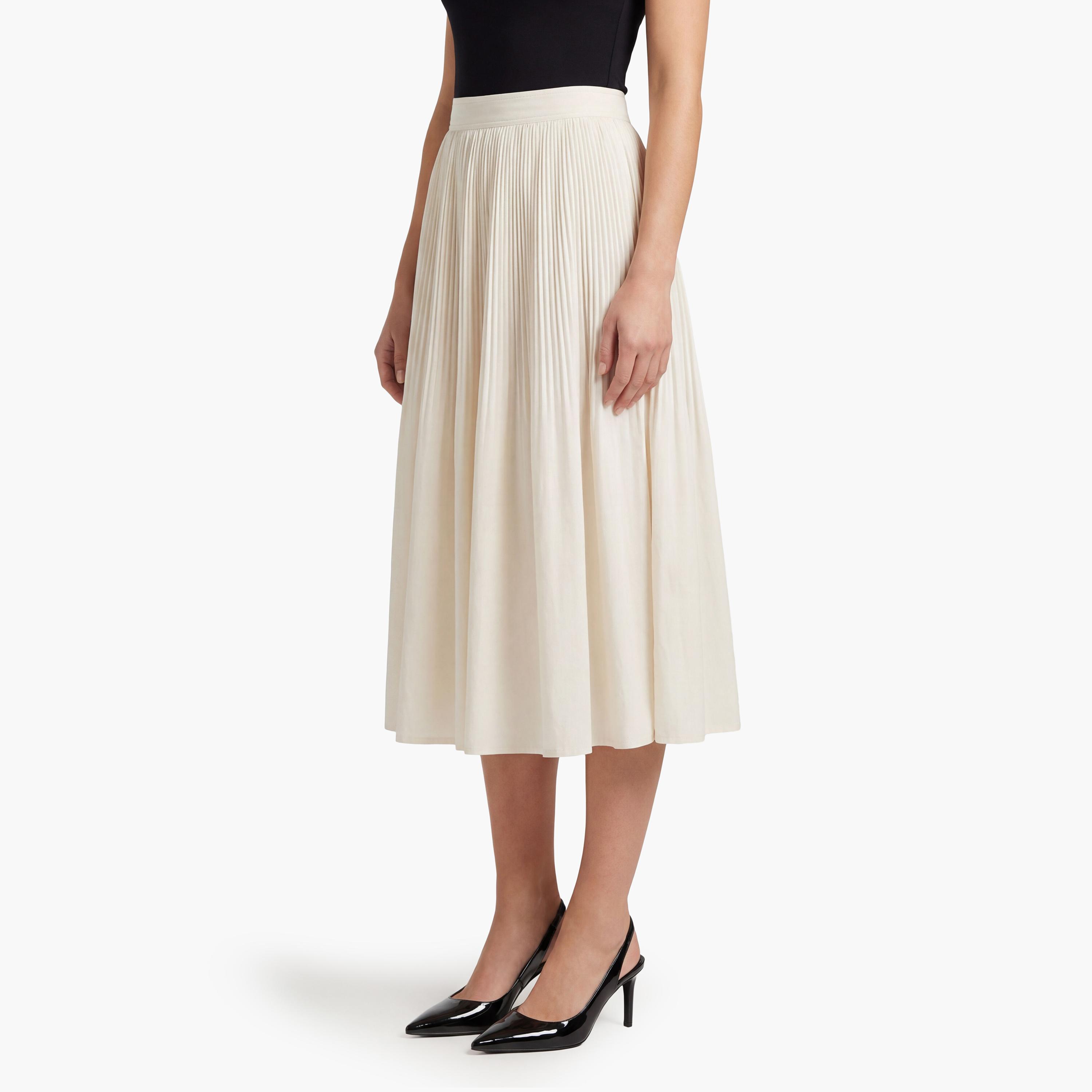 تنورة "ميدي" نسائية "إيه-لاين" بكسرات من جانت-women-clothing-bottoms-skirts-image-3