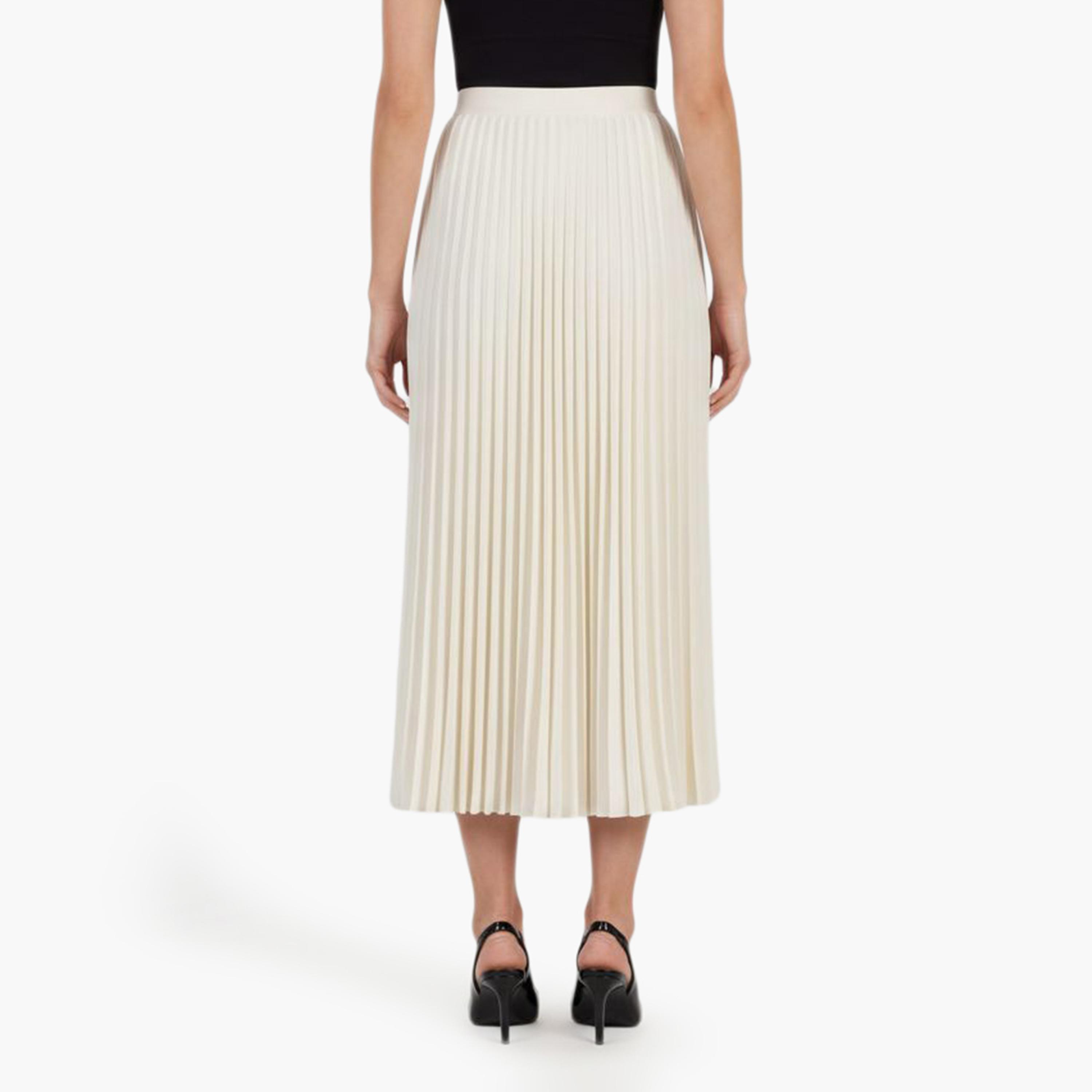 تنورة "ميدي" نسائية "بنسل" بكسرات وطبعة - أبيض من جانت-women-clothing-bottoms-skirts-image-4