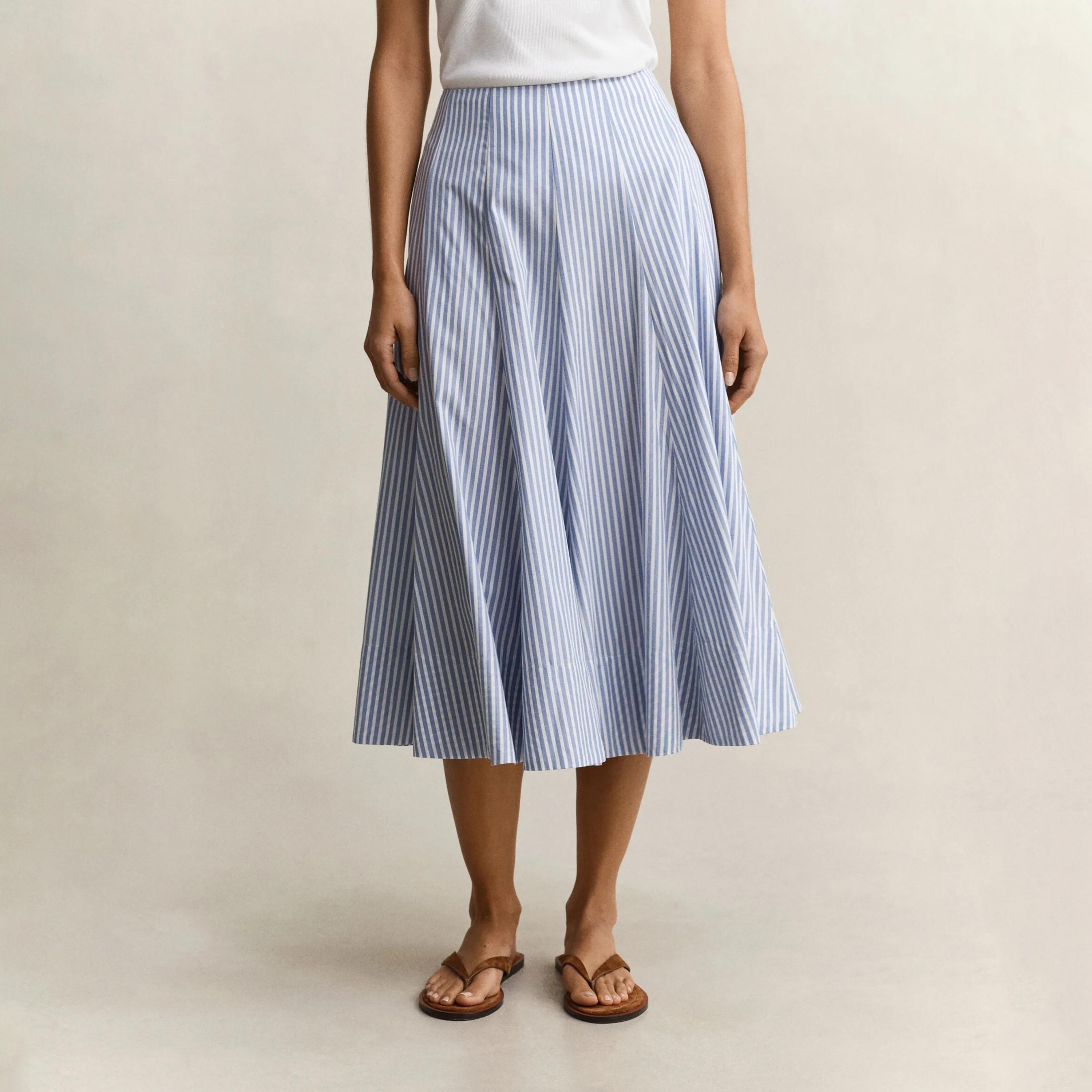 تنورة ميدي بكسرات ومخططة من غانت-women-clothing-bottoms-skirts-image-1