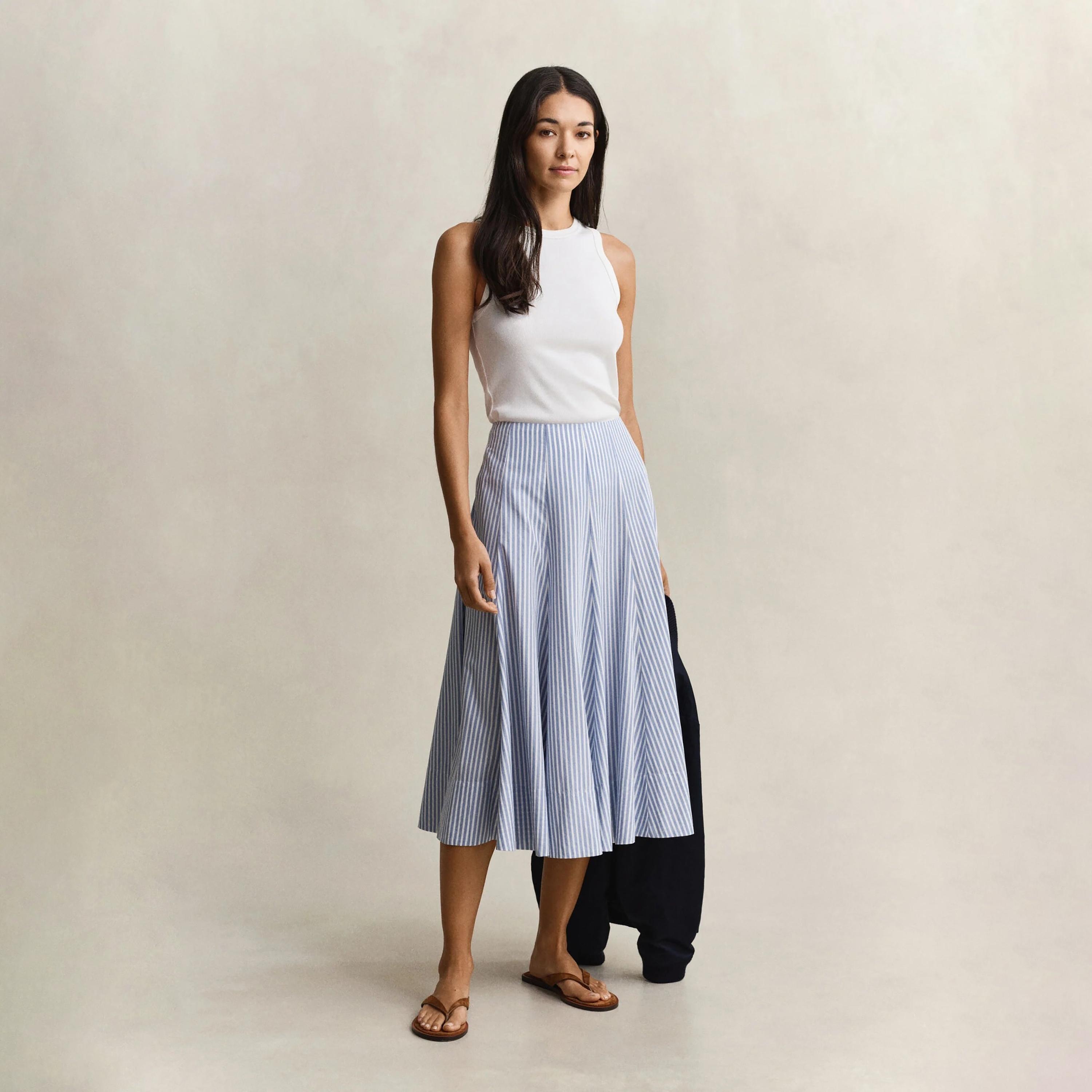 تنورة ميدي بكسرات ومخططة من غانت-women-clothing-bottoms-skirts-image-2