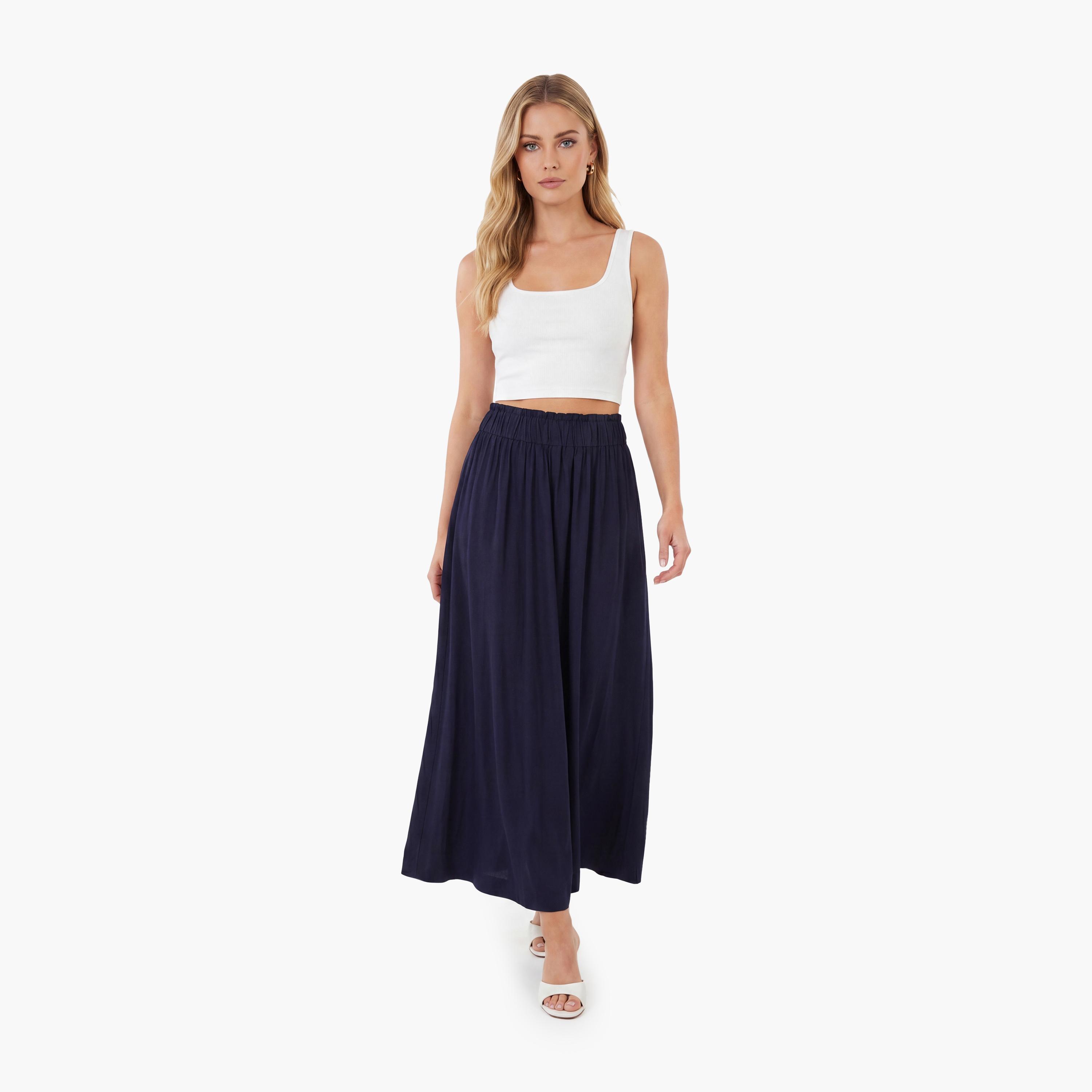 Gant Plain Women's A-Line Midi Skirt-women-clothing-bottoms-skirts-image-2
