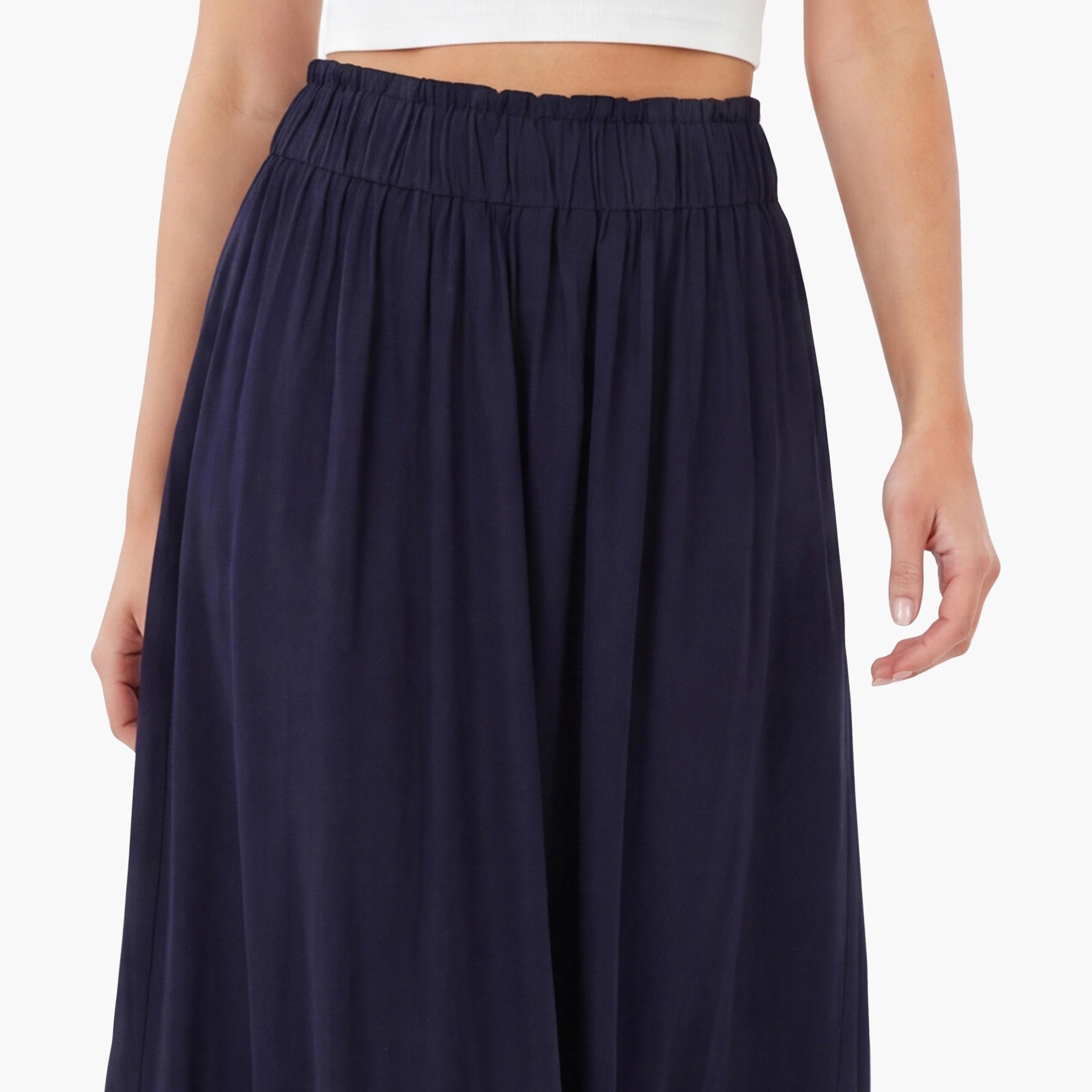 Gant Plain Women's A-Line Midi Skirt-women-clothing-bottoms-skirts-image-3