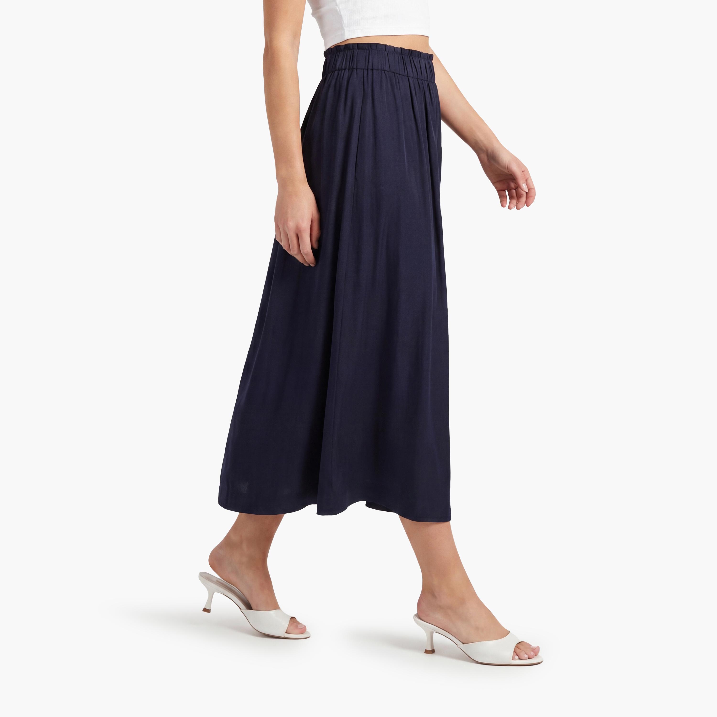 Gant Plain Women's A-Line Midi Skirt-women-clothing-bottoms-skirts-image-5