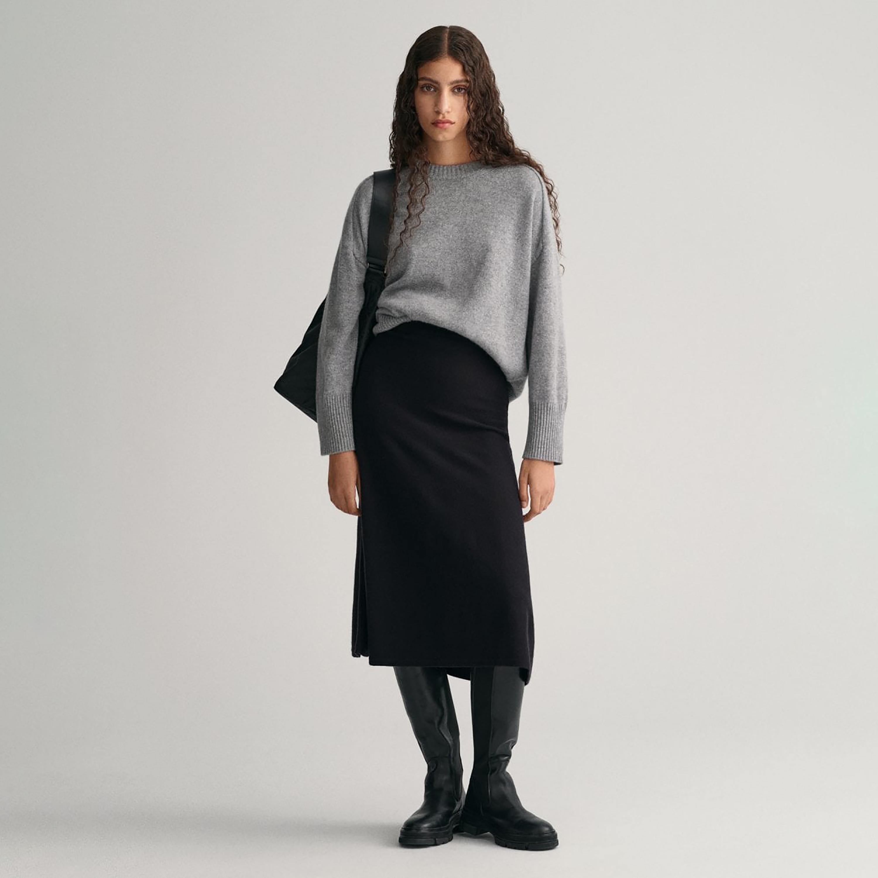 Gant Plain High-Rise Button Closure Midi A-line Women Skirts-women-clothing-bottoms-skirts-image-2