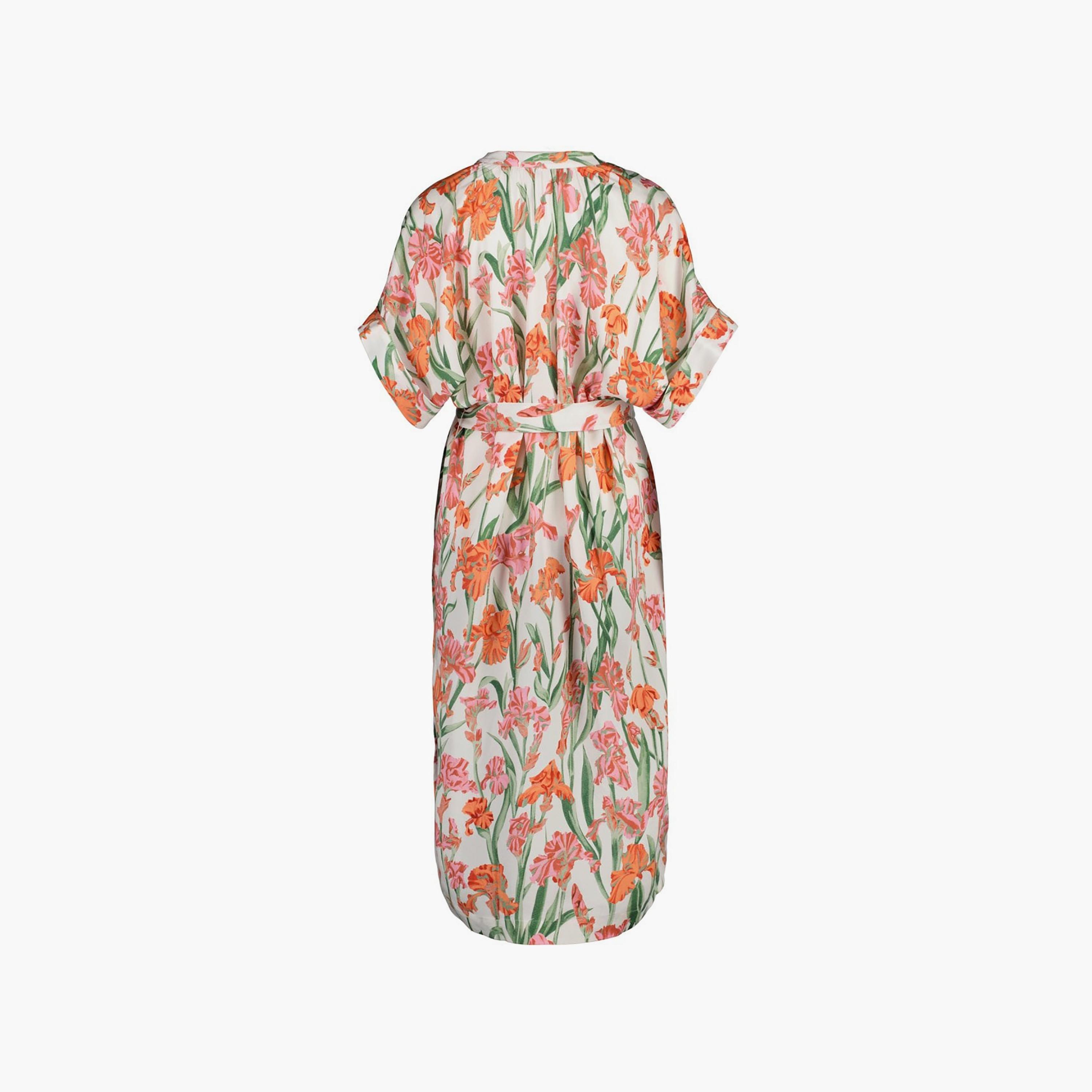 Gant White Iris Print Belted Kaftan Midi Dress-women-clothing-dresses-image-2