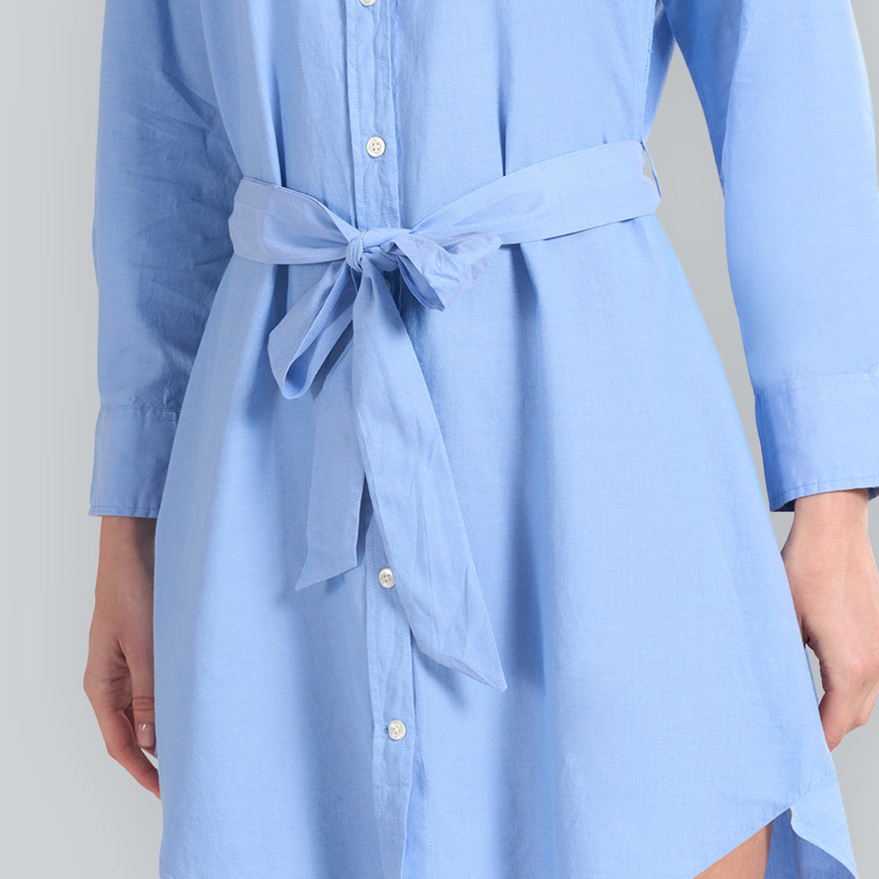 Gant Blue Cotton Point Collar Women's Mini Oxford Shirt Dress-women-clothing-dresses-image-3
