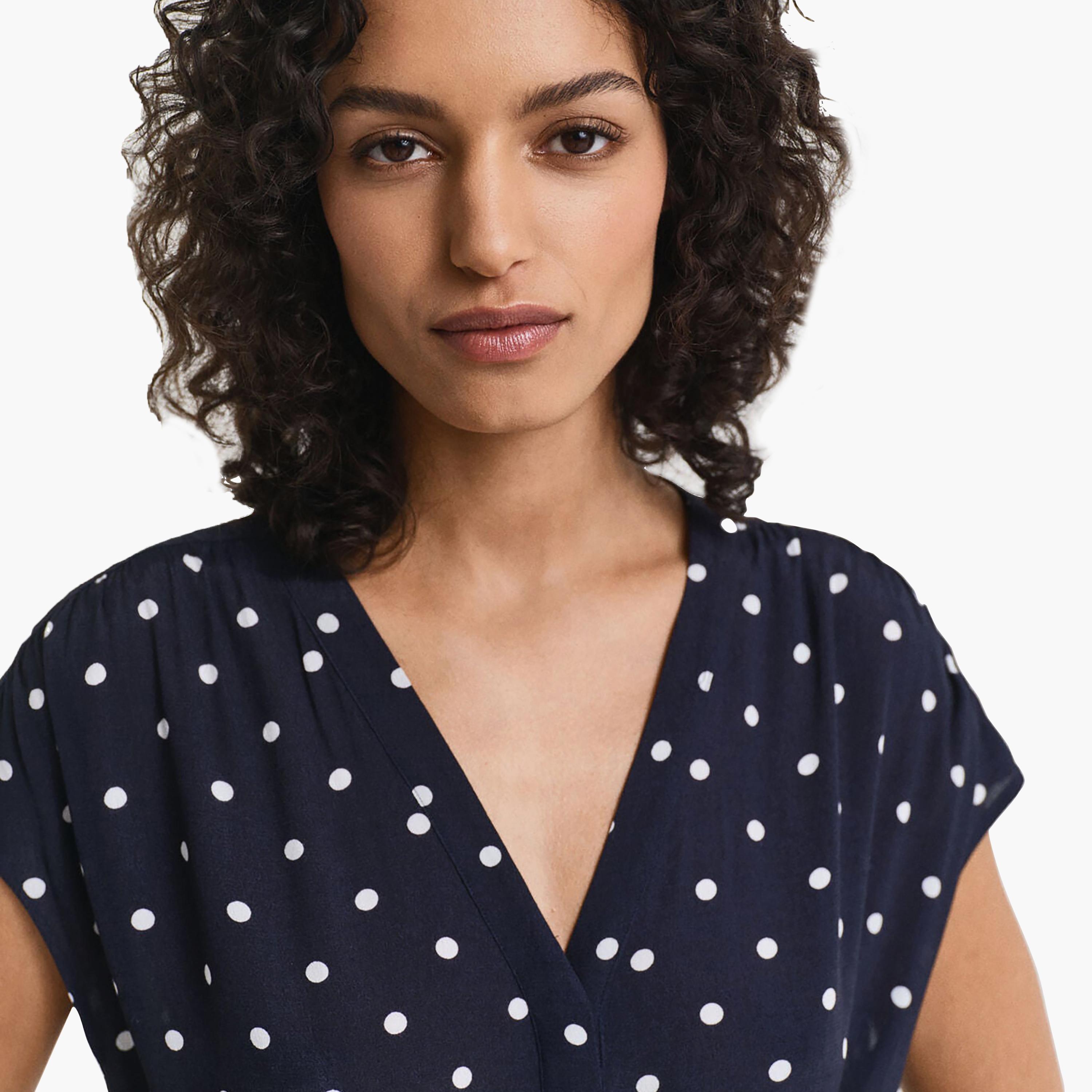 فستان ميدي حريمي منقّط بالبولكا الأزرق من جانت-women-clothing-dresses-image-3