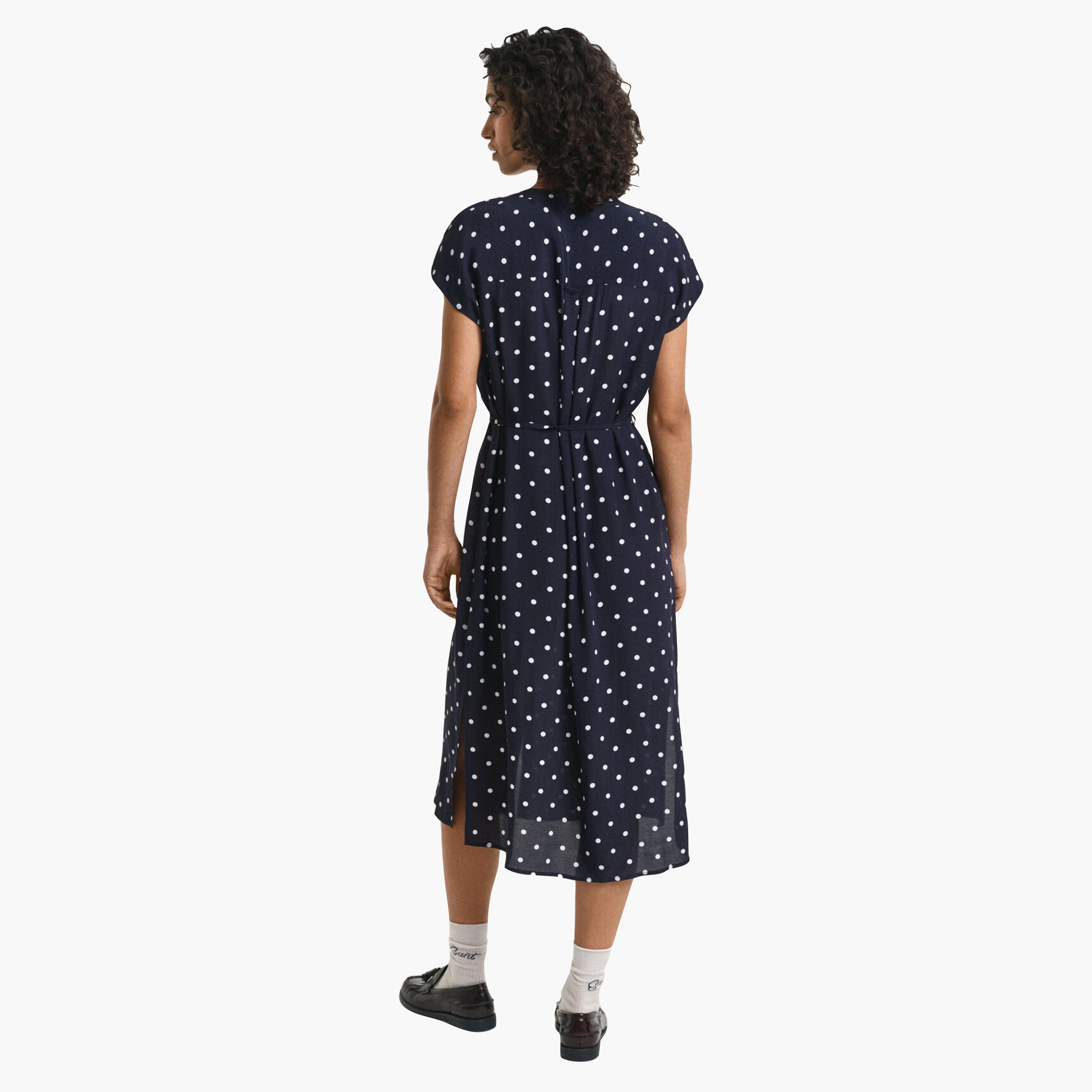 Gant Blue Polka Dot Women's Midi Dress-women-clothing-dresses-image-4
