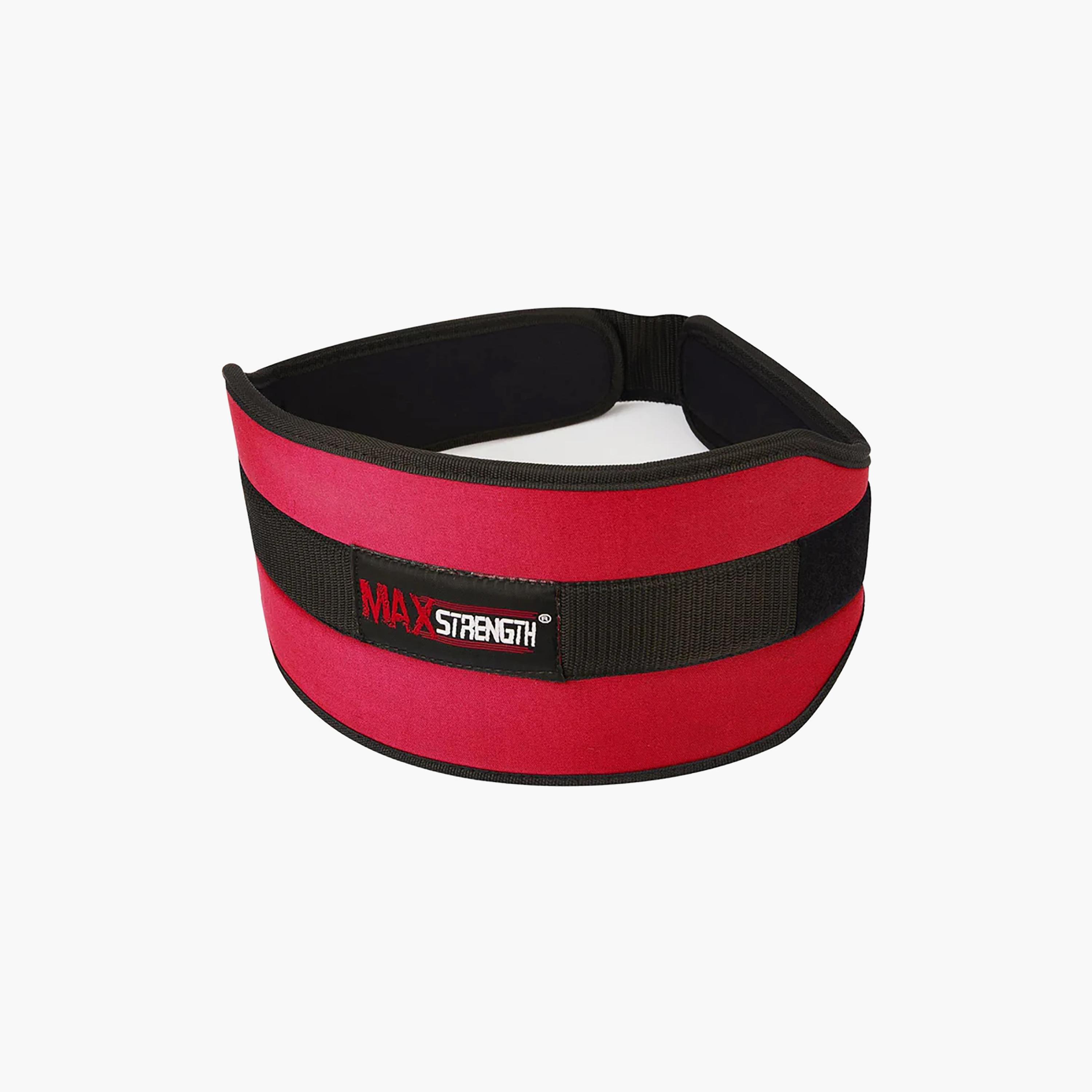 X Maxstrength Neoprene Weightlifting Back Support Belt Red-sports-gear-gym-image-1