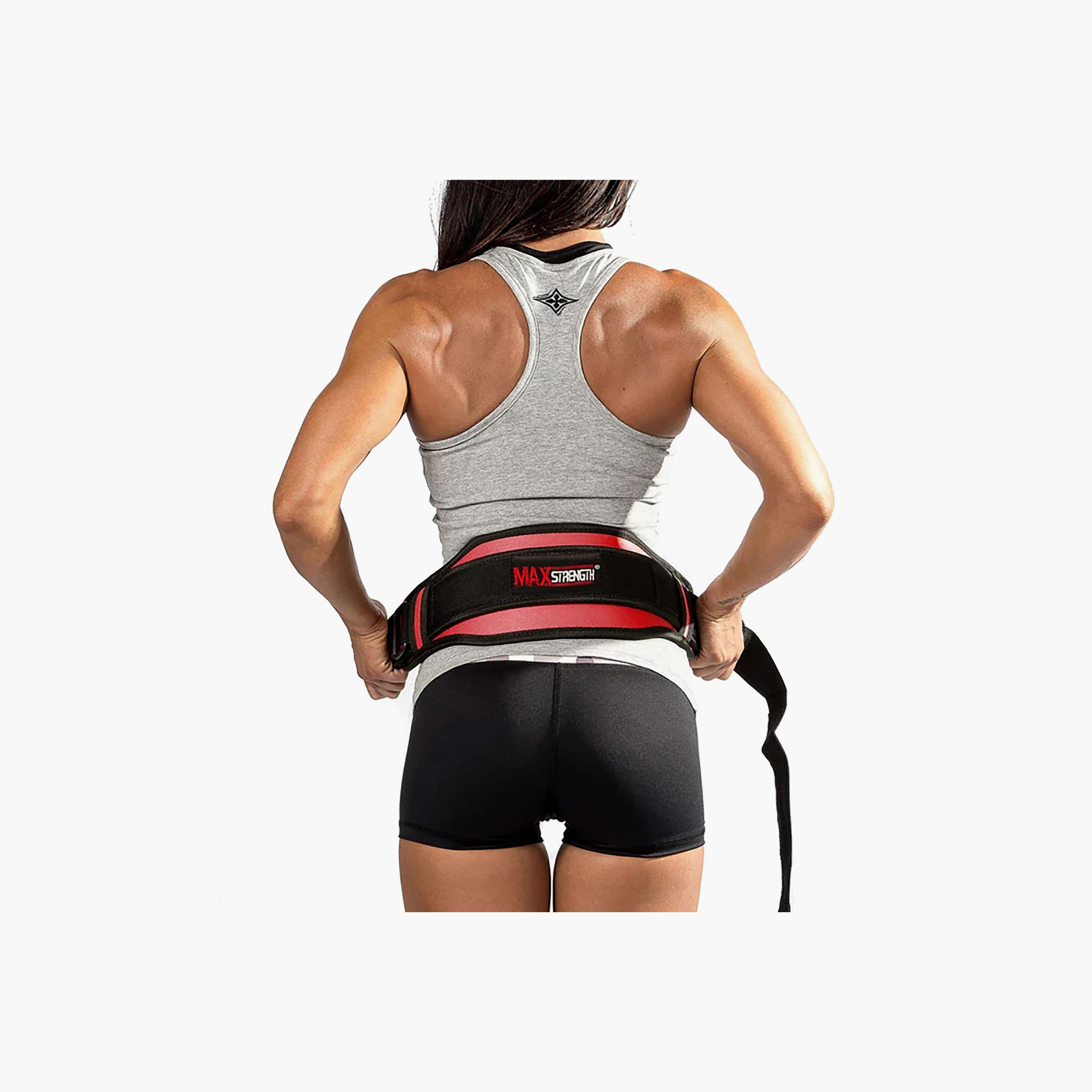 X Maxstrength Neoprene Weightlifting Back Support Belt Red-sports-gear-gym-image-8